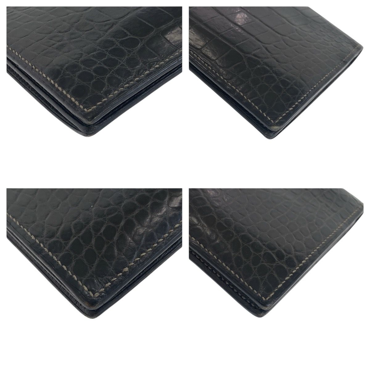 美品 HERMES エルメス MC2 フレミング ブラック 黒 アリゲーター 長