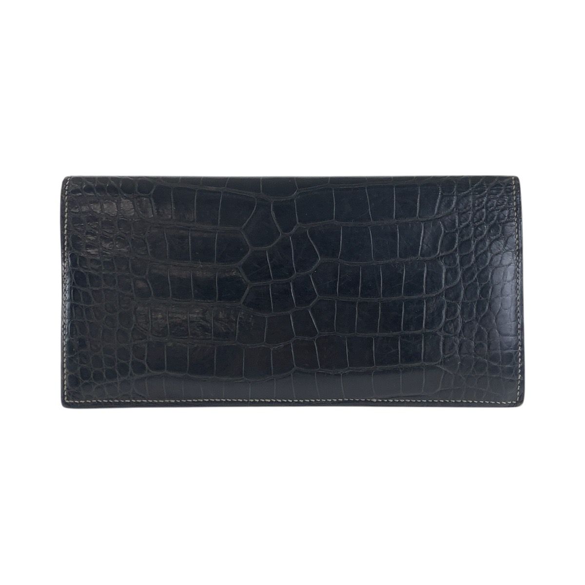 美品 HERMES エルメス MC2 フレミング ブラック 黒 アリゲーター 長