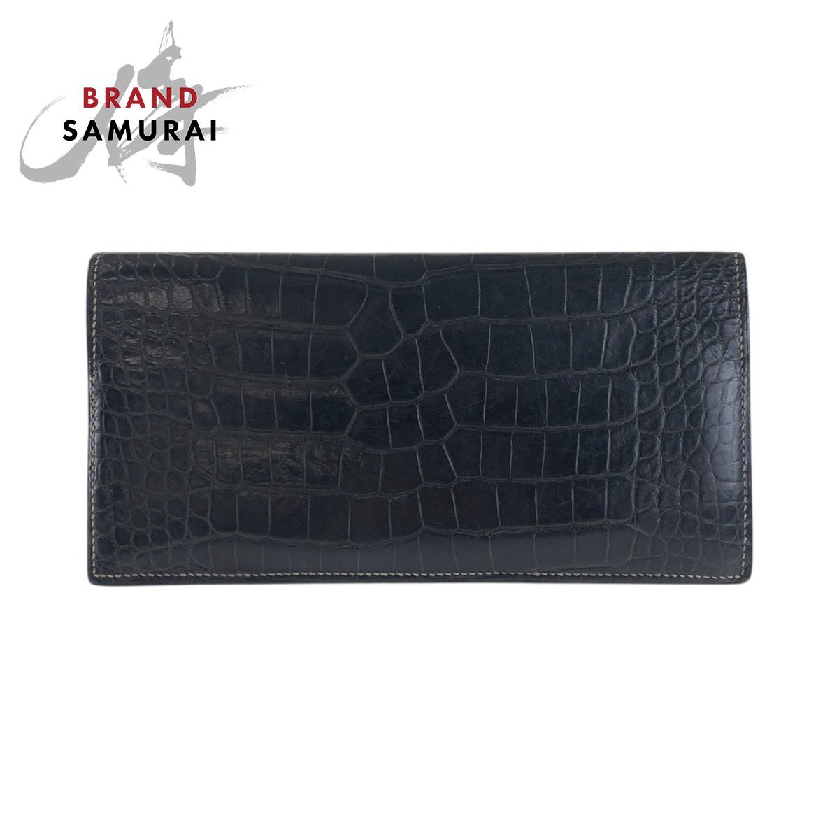 美品 HERMES エルメス MC2 フレミング ブラック 黒 アリゲーター 長