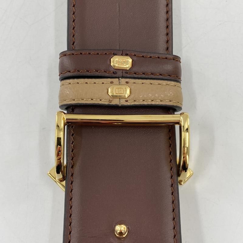 中古】FENDI FFダイヤモンドリバーシブルベルト 8C0736 カーフレザー