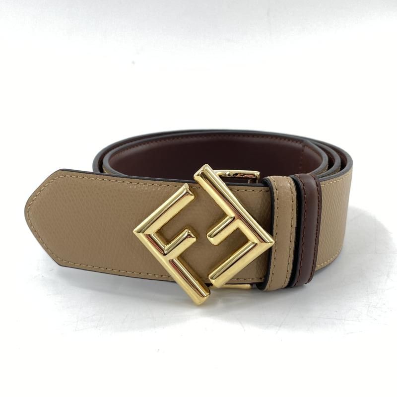 【中古】FENDI FFダイヤモンドリバーシブルベルト 8C0736 カーフレザー ブラウン フェンディ[10][240010505487] 中古】FENDI FFダイヤモンドリバーシブルベルト 8C0736 カーフレザー