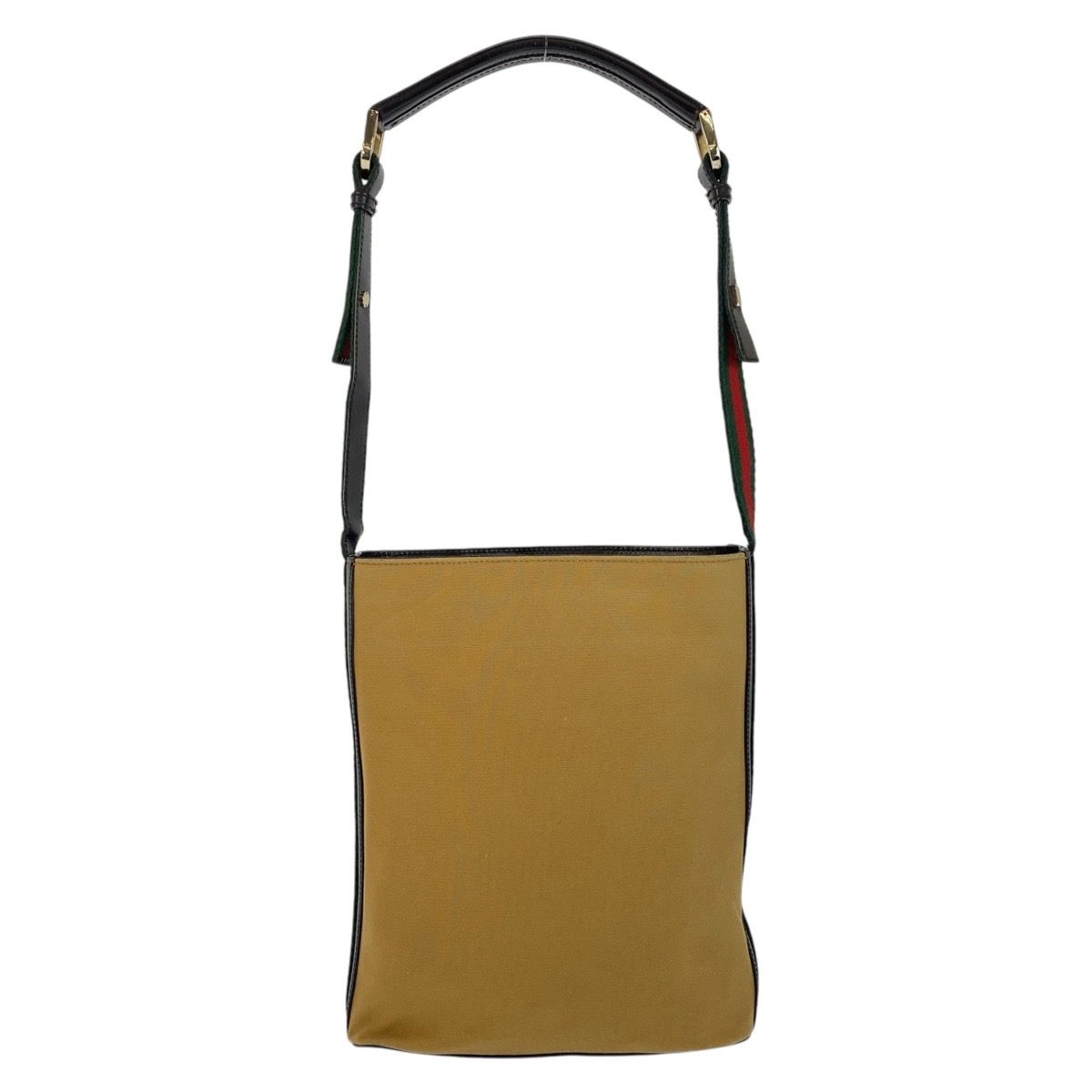 美品 GUCCI グッチ シェリーライン キャメル ブラック 黒 ゴールド金具