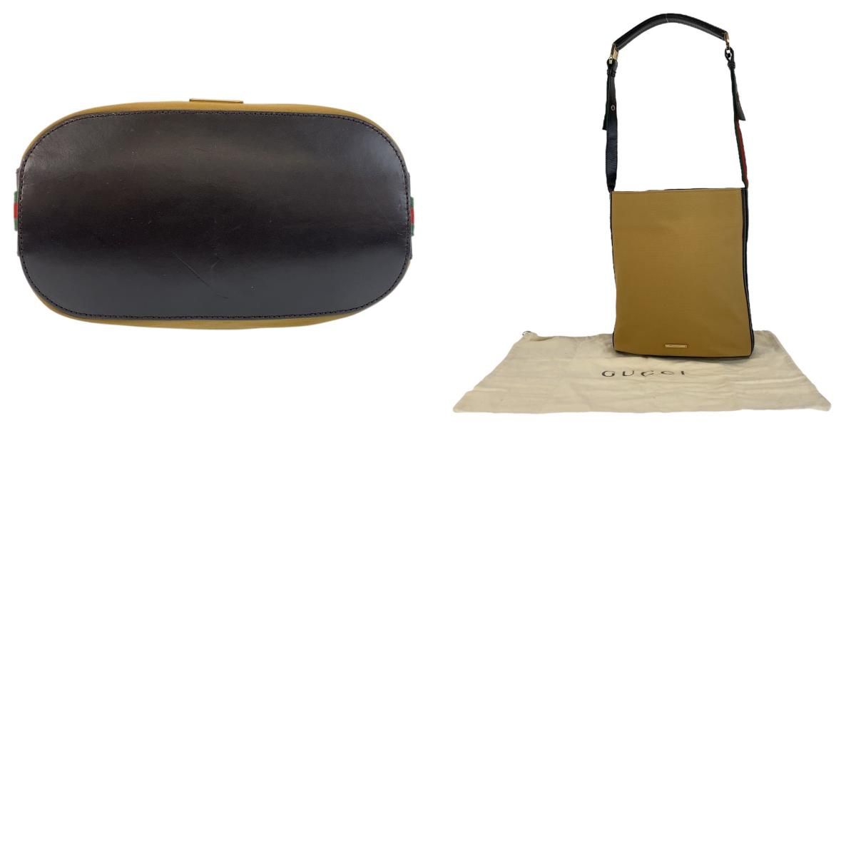 美品 GUCCI グッチ シェリーライン キャメル ブラック 黒 ゴールド金具