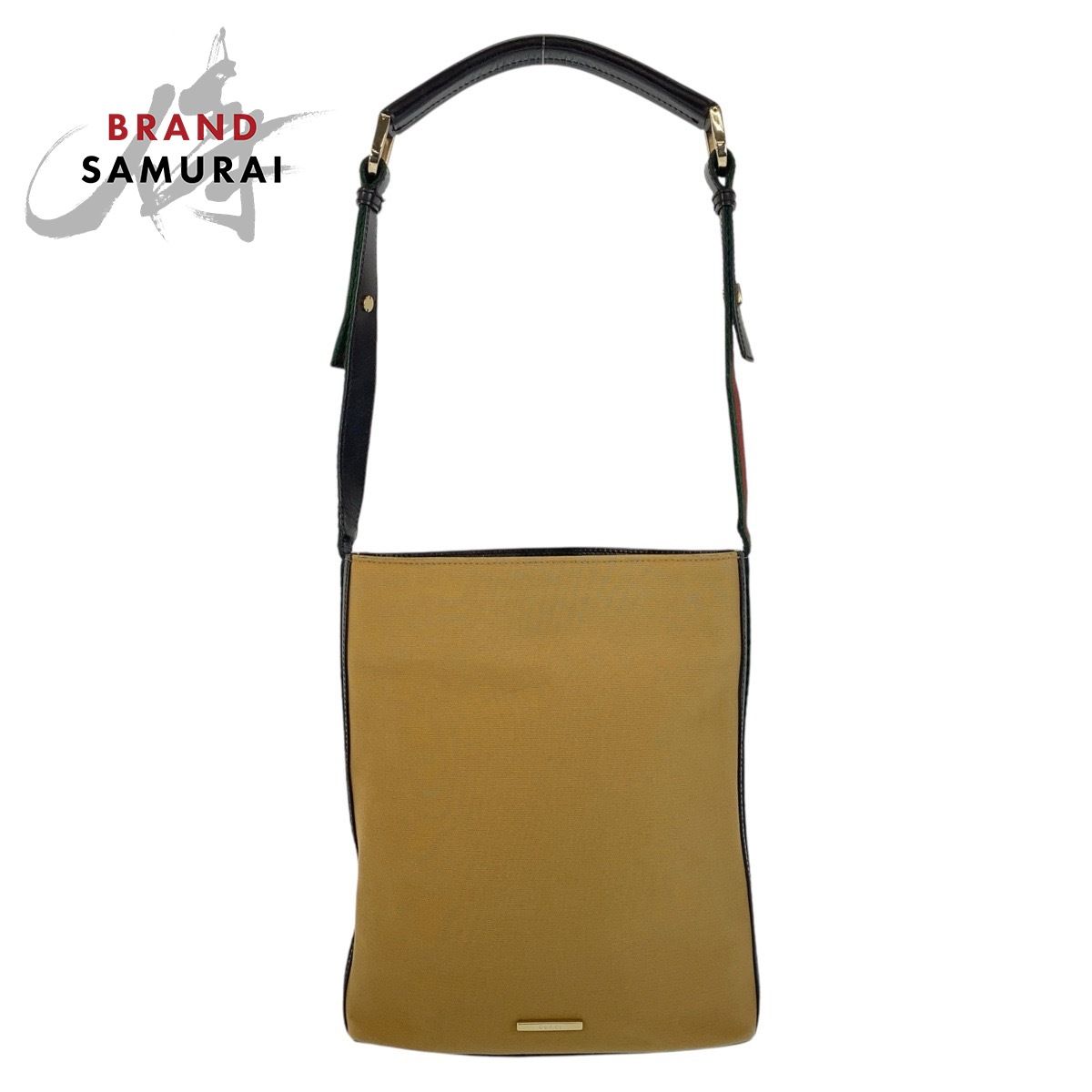 GUCCI ワンショルダーバッグ　シェリーライン　ブラック　レザー　ゴールド金具 美品 GUCCI グッチ シェリーライン キャメル ブラック 黒 ゴールド金具