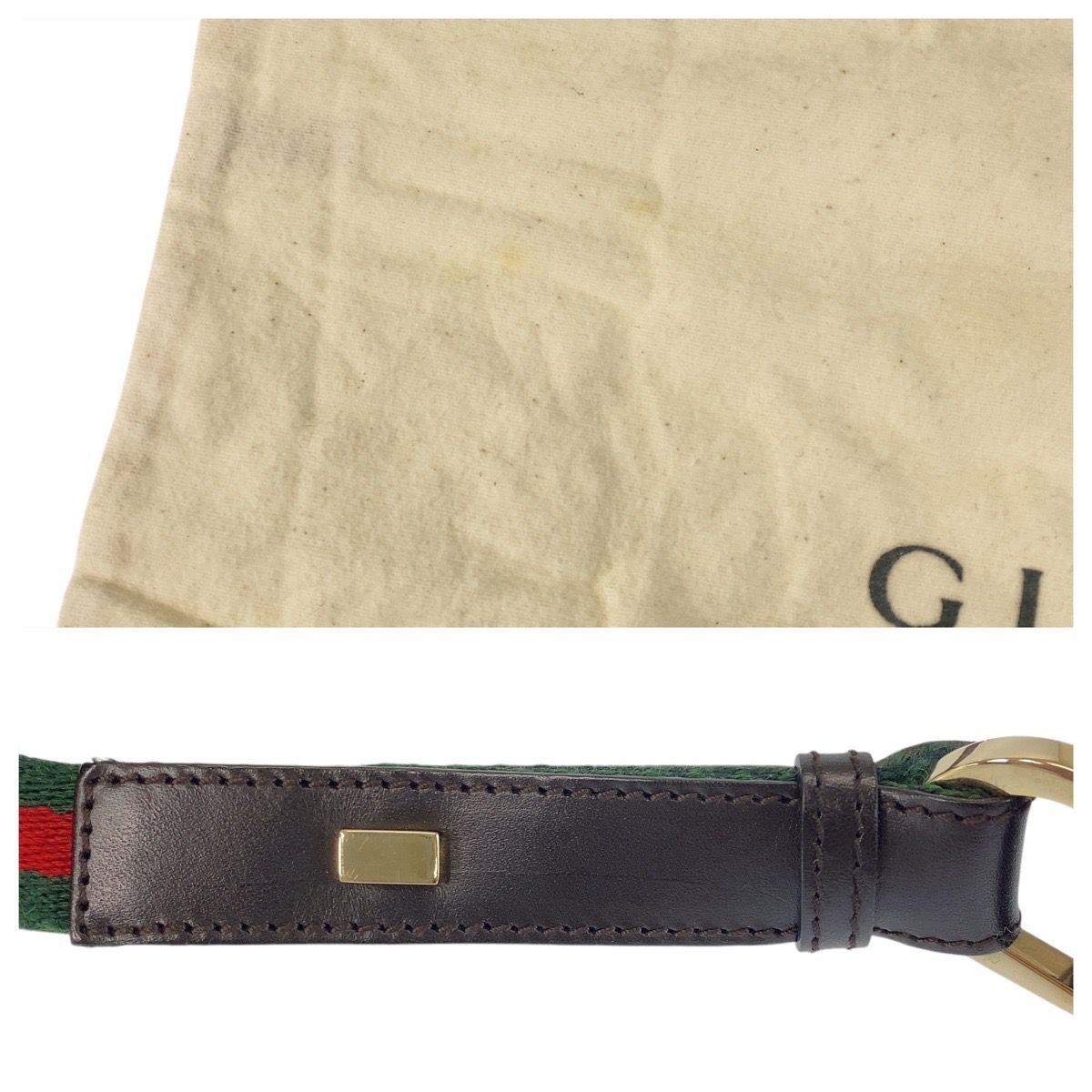 美品 GUCCI グッチ シェリーライン キャメル ブラック 黒 ゴールド金具