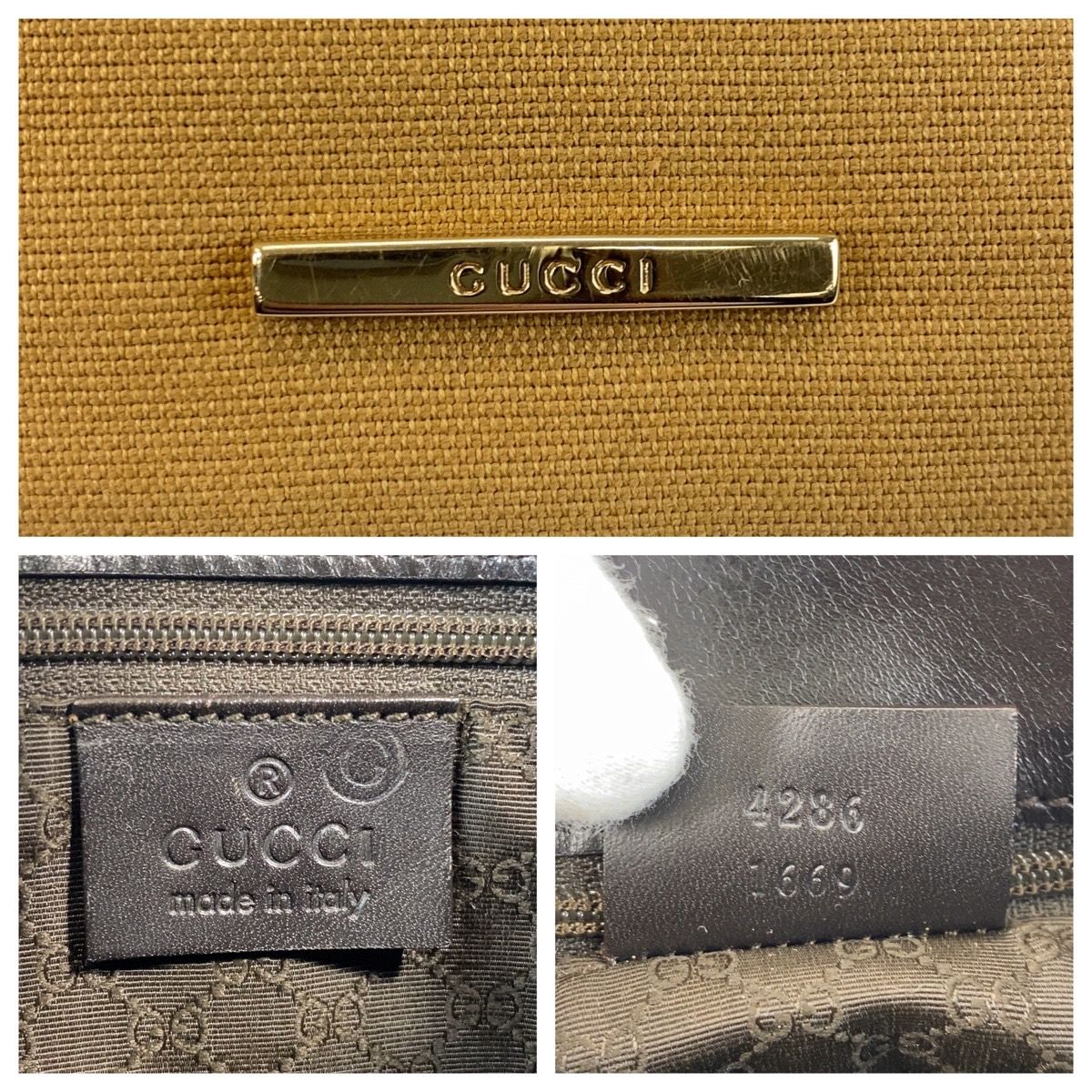 美品 GUCCI グッチ シェリーライン キャメル ブラック 黒 ゴールド金具