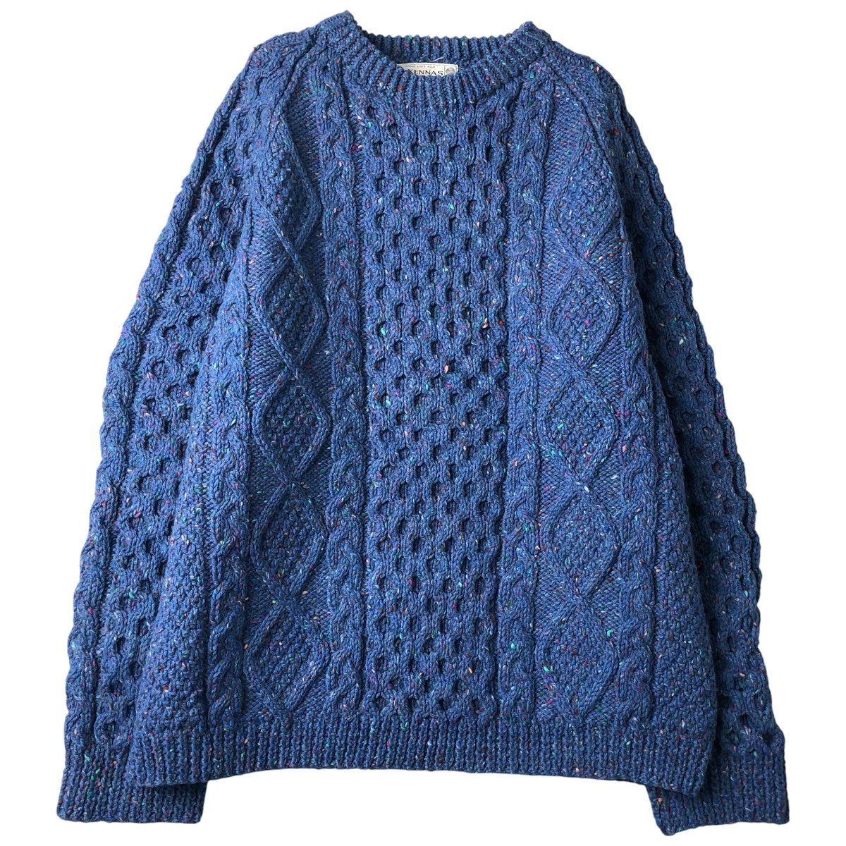 古着 McKENNAS カラーネップ HAND KNIT ハンドニット フィッシャーマン