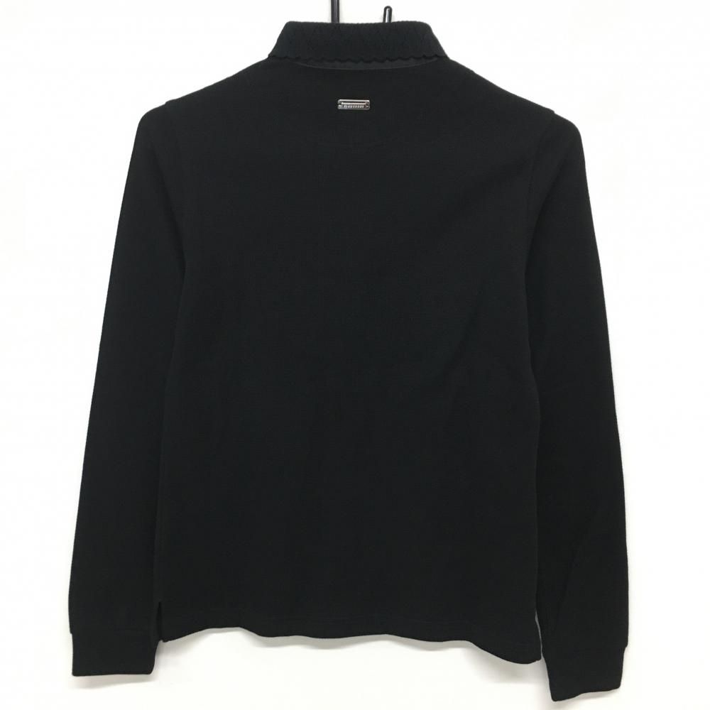 美品】セントアンドリュース 長袖ポロシャツ 黒 胸花刺しゅう