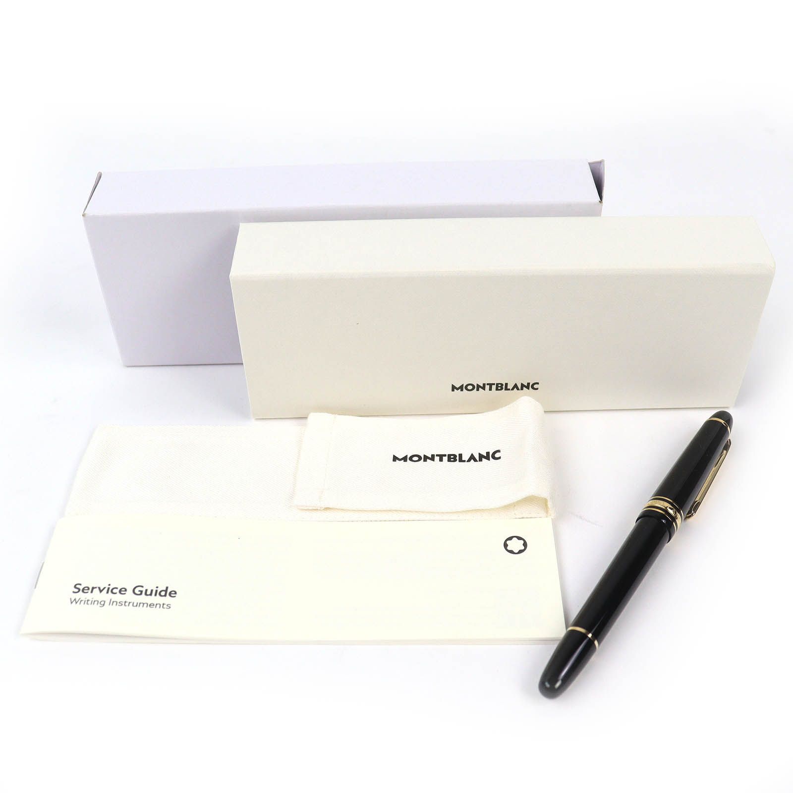 ♥品△ モンブラン マイスターシュテュック 145 ペン先14 K Fニブ ホワイトスター 万年筆 ブラック ゴールド 箱 保存袋付き ドイツ製 メンズ