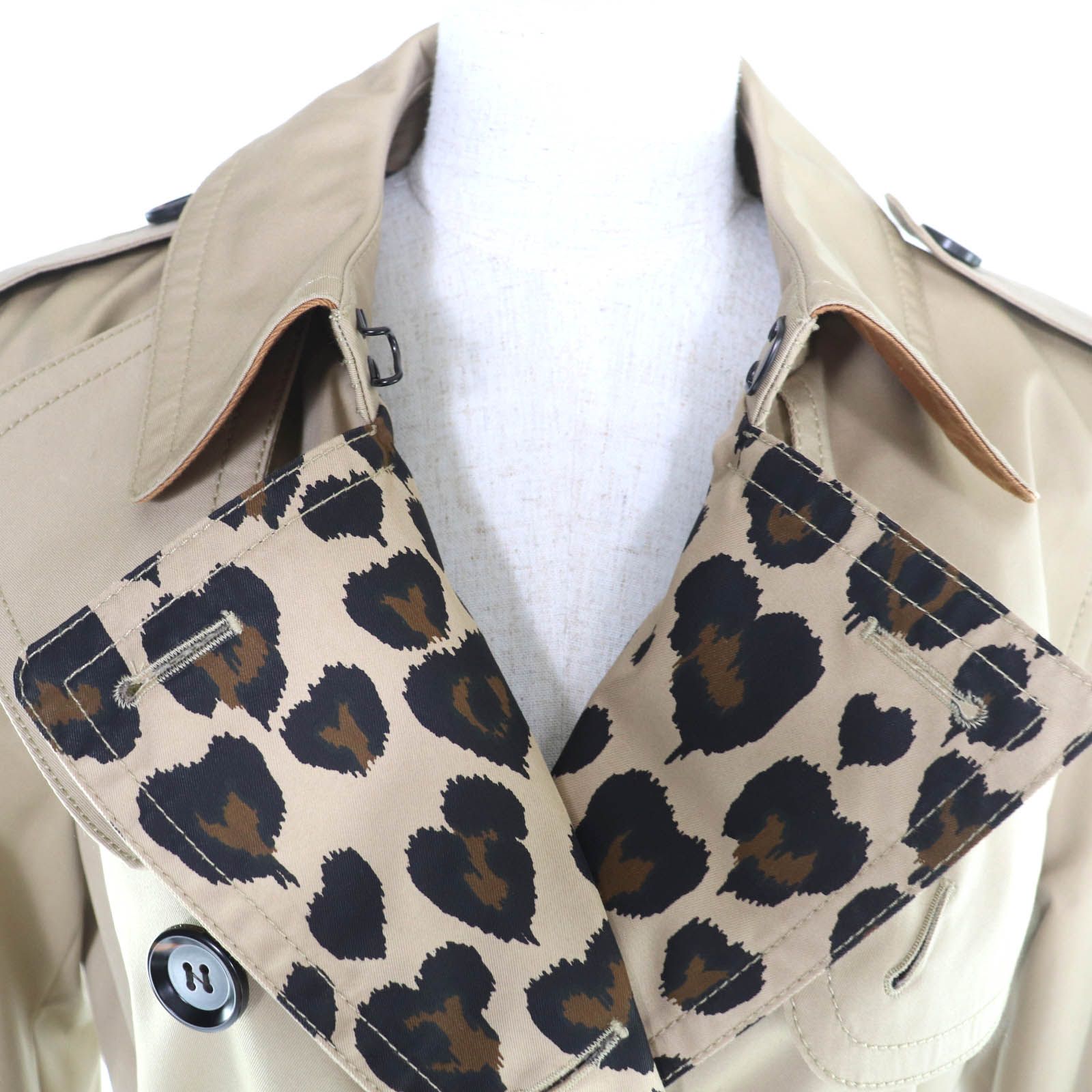 極美品☆COACH コーチ F33868 ベルト付 裏地シグネチャー レオパード柄