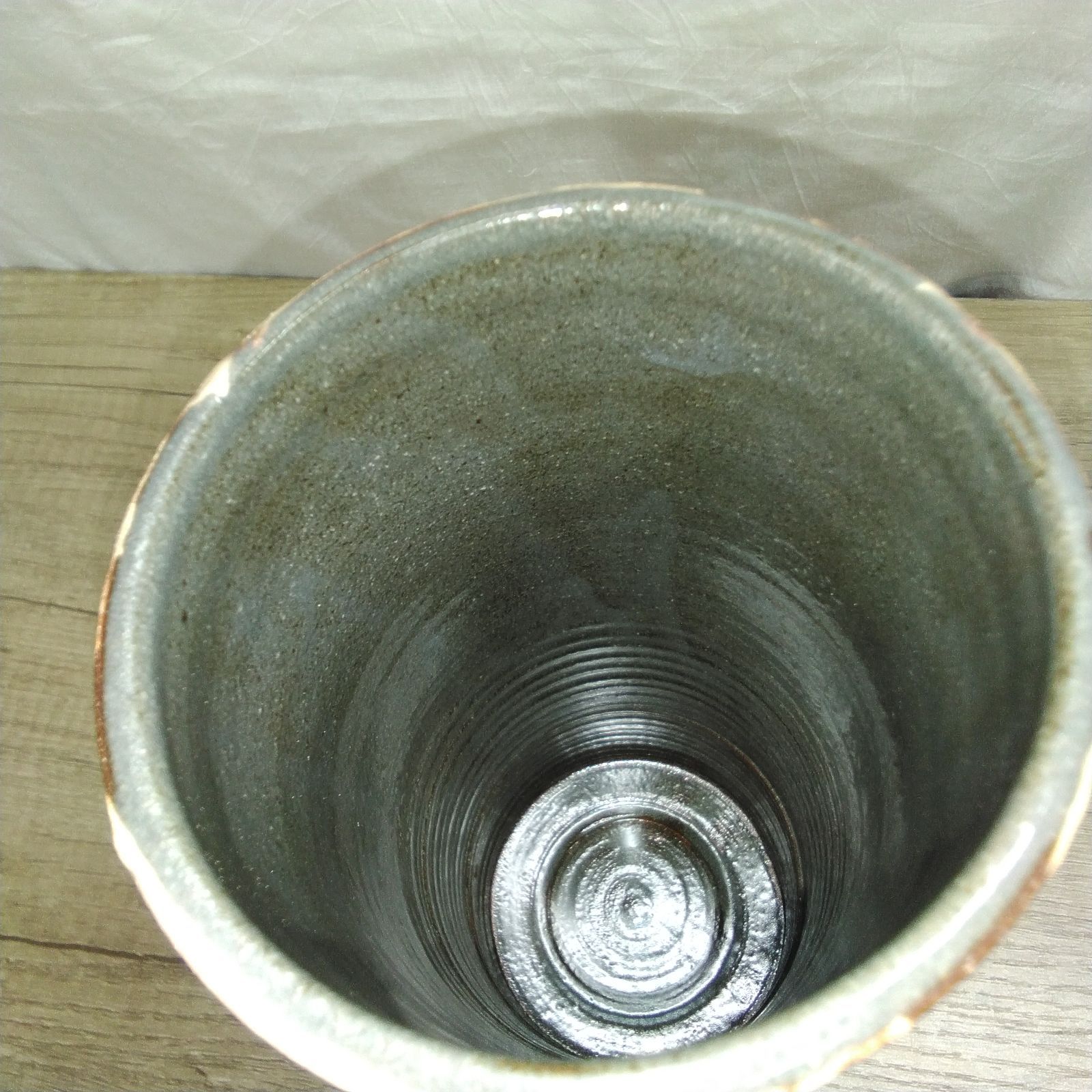 萩焼 伝統工芸品 陶華山窯 松尾藻風作 白結晶花生 花瓶 花入れ