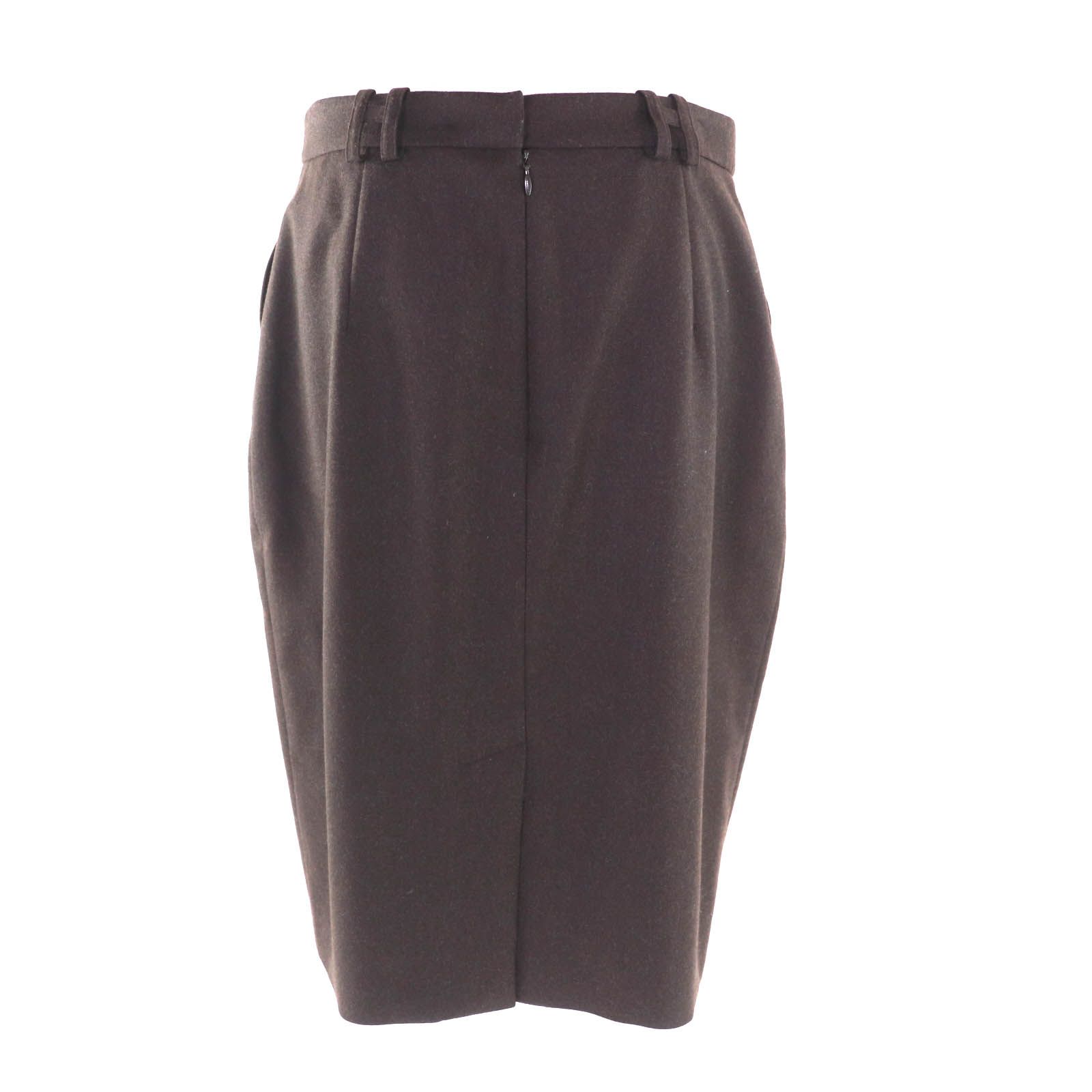 美品☆HERMES エルメス ウール カシミヤ混 Hロゴベルトループ 膝丈