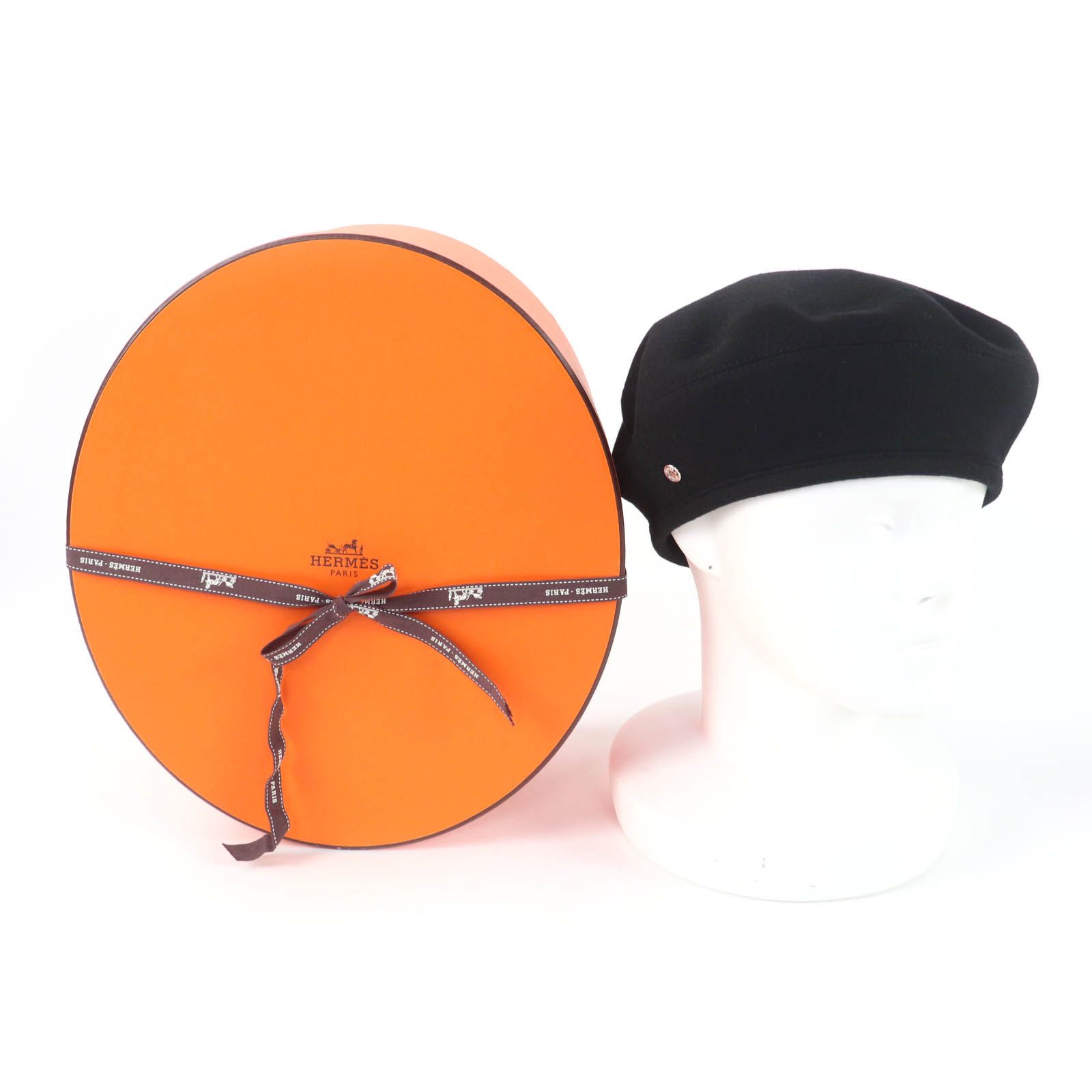 極美品☆HERMES エルメス サントノーレ カシミヤ100％ シルバー金具