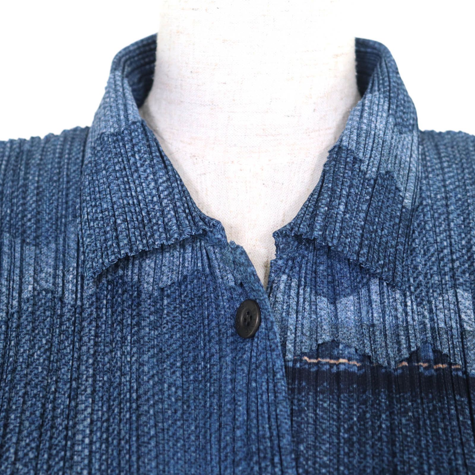 プリーツ プリーズ ／PLEATS PLEASE 開襟シャツ 極美品◇PLEATS PLEASE プリーツプリーズ イッセイミヤケ PP12-JJ522