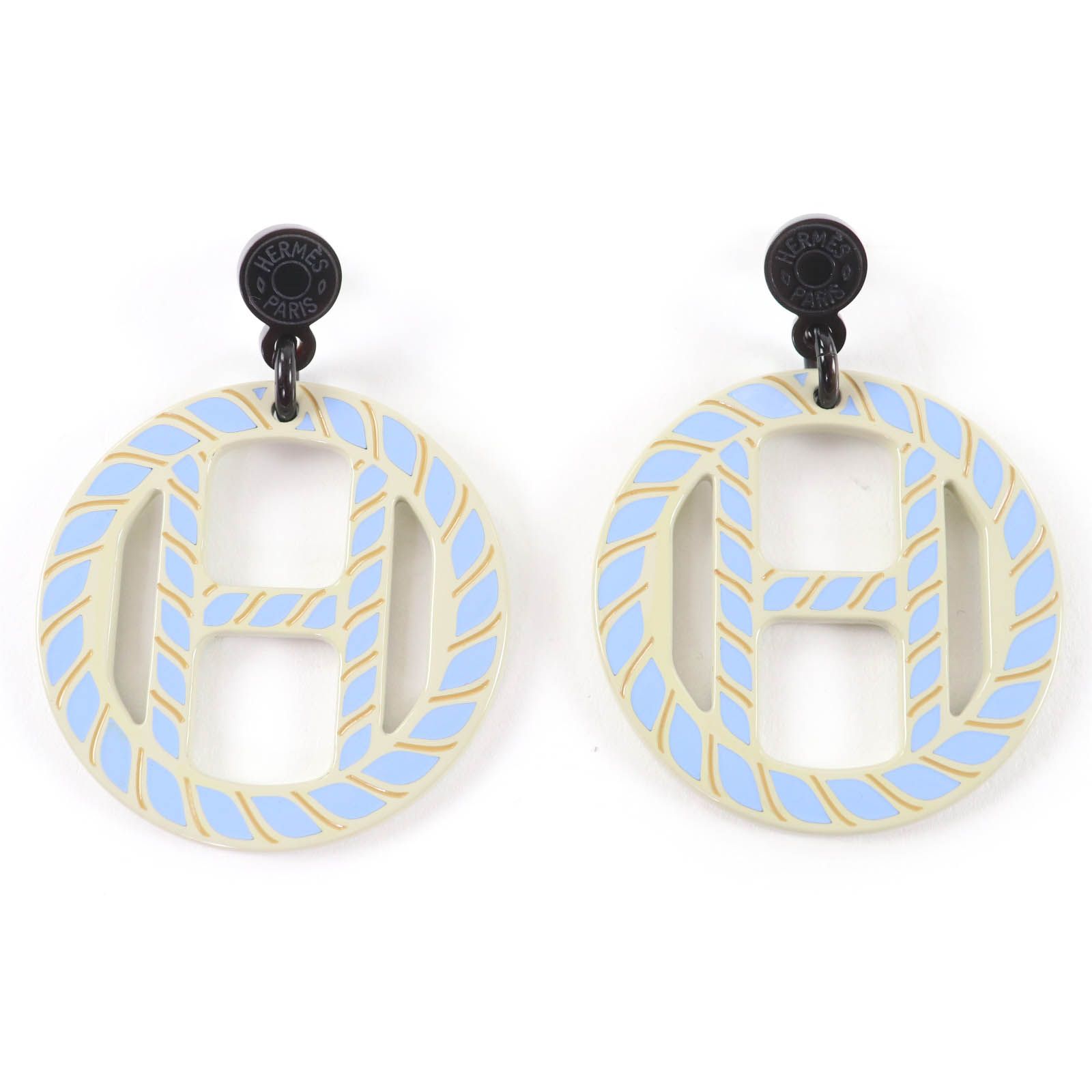 美品☆HERMES エルメス Hエキップ・ノーティックピアス バッファロー