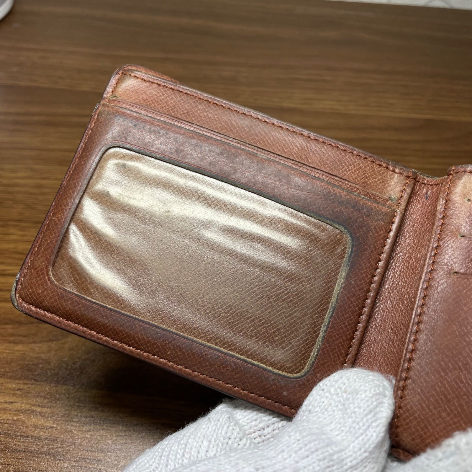 一点モノ】ルイヴィトン モノグラム 二つ折り財布 正規品 オールド 