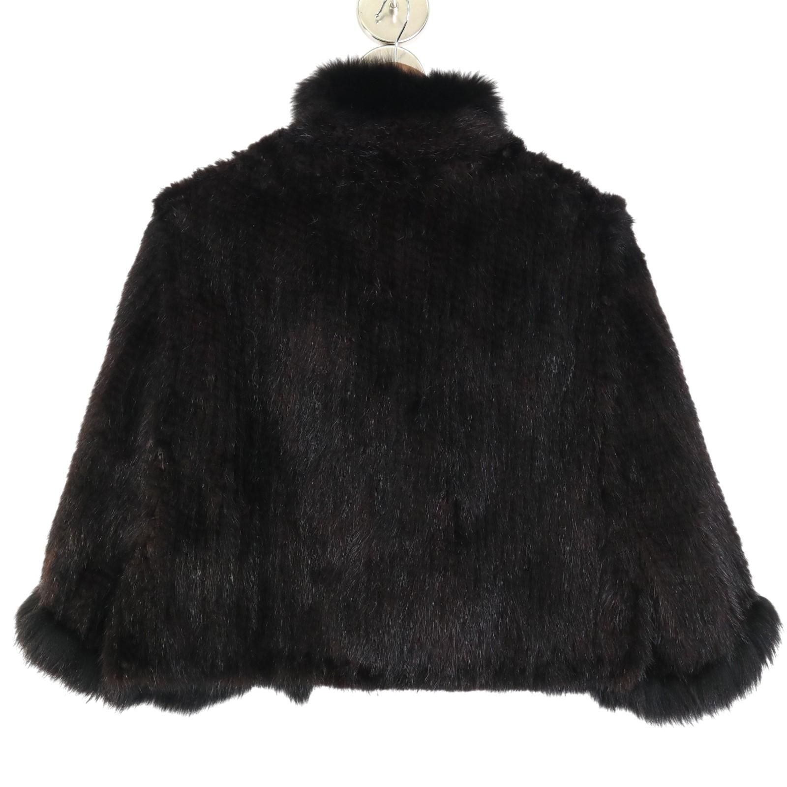 値引不可❌【極美品】ブルーフォックス×ミンク ヤーン 本毛皮ポンチョコート ブルーフォックストリム ブラックミンク 本毛皮 ポンチョ ケープコート