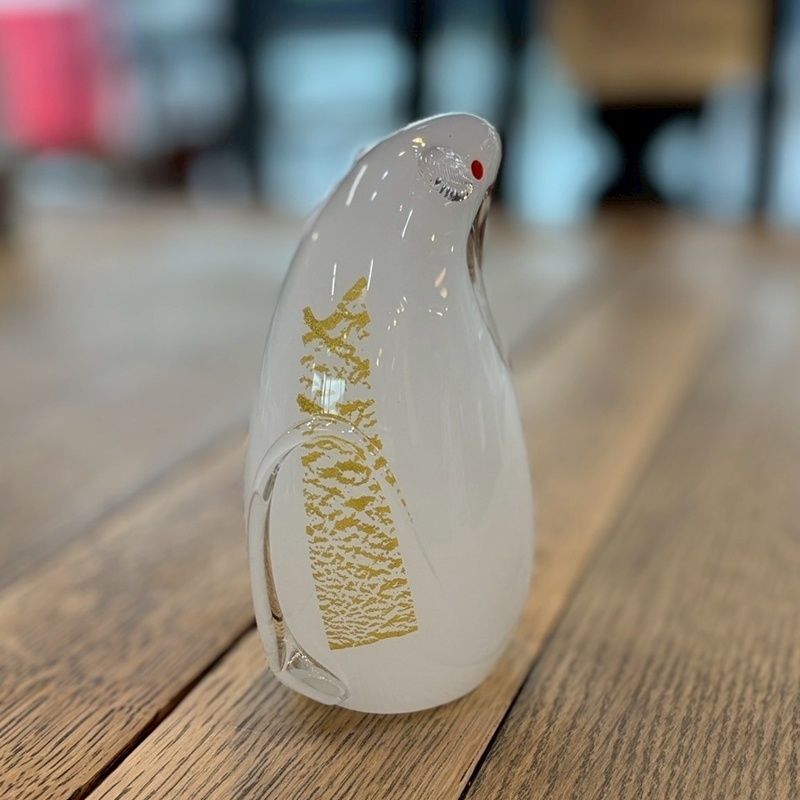 マルティグラス 金彩 ネズミ 約13cm レトロ MultiGlass ガラス 置物
