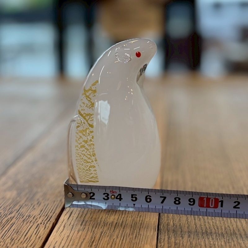 マルティグラス 金彩 ネズミ 約13cm レトロ MultiGlass ガラス 置物