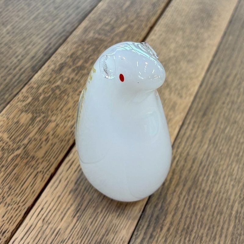 マルティグラス 金彩 ネズミ 約13cm レトロ MultiGlass ガラス 置物