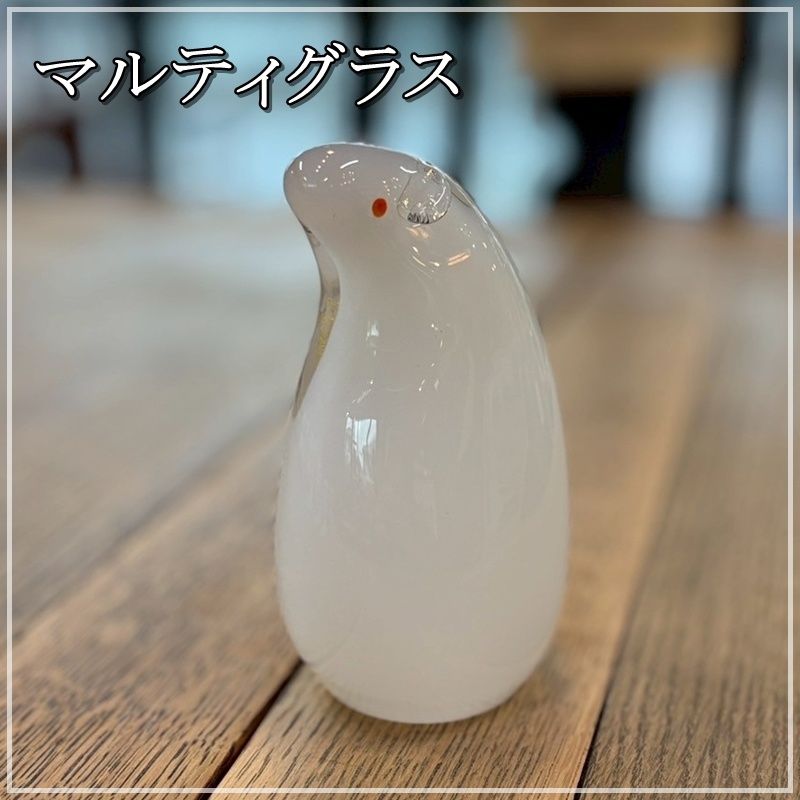 マルティグラス 金彩 ネズミ 約13cm レトロ MultiGlass ガラス 置物