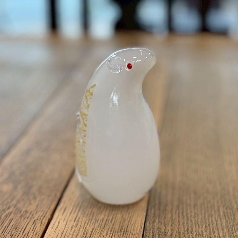 マルティグラス 金彩 ネズミ 約13cm レトロ MultiGlass ガラス 置物