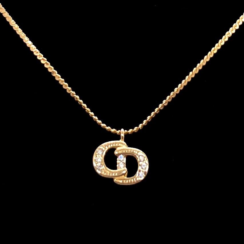 美品☆ Christian Dior クリスチャンディオール ネックレス CDロゴ