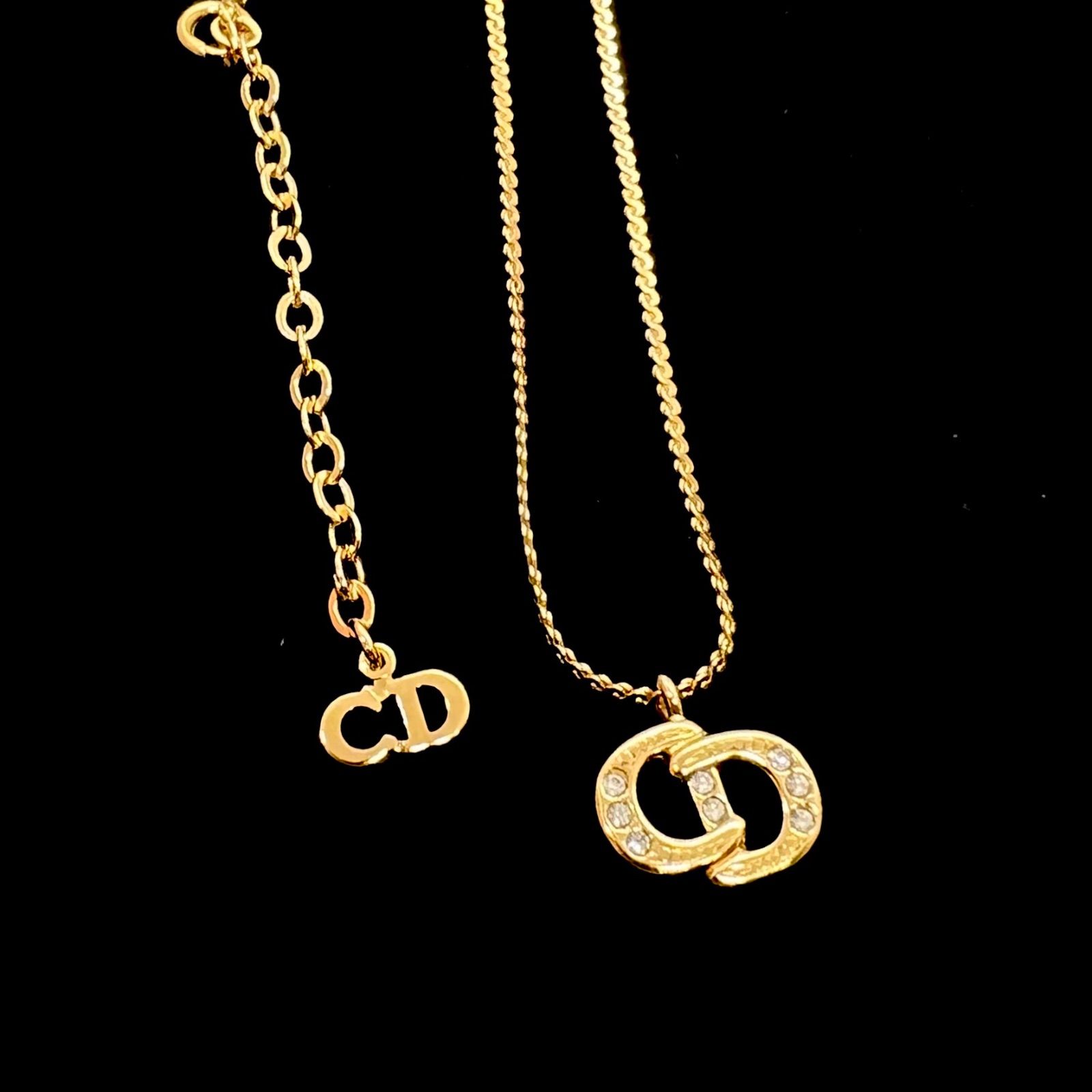 美品☆ Christian Dior クリスチャンディオール ネックレス CDロゴ