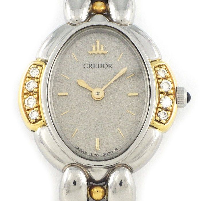 セイコー SEIKO 腕時計 クレドール 1E70-3040 ダイヤベゼル オーバル