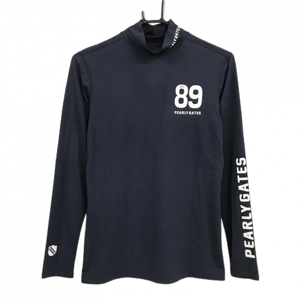 美品】パーリーゲイツ ハイネックインナーシャツ ネイビー ストレッチ