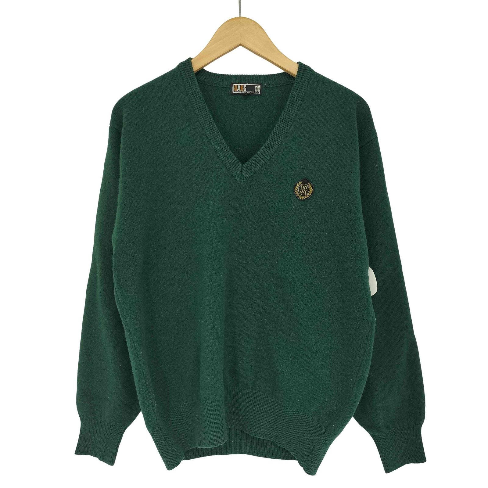【美品】  GOLF Ｖネックニットセーター ワッペン ダックスゴルフ DAKS GOLF ロゴワッペン刺繍 Vネック セーター メンズ