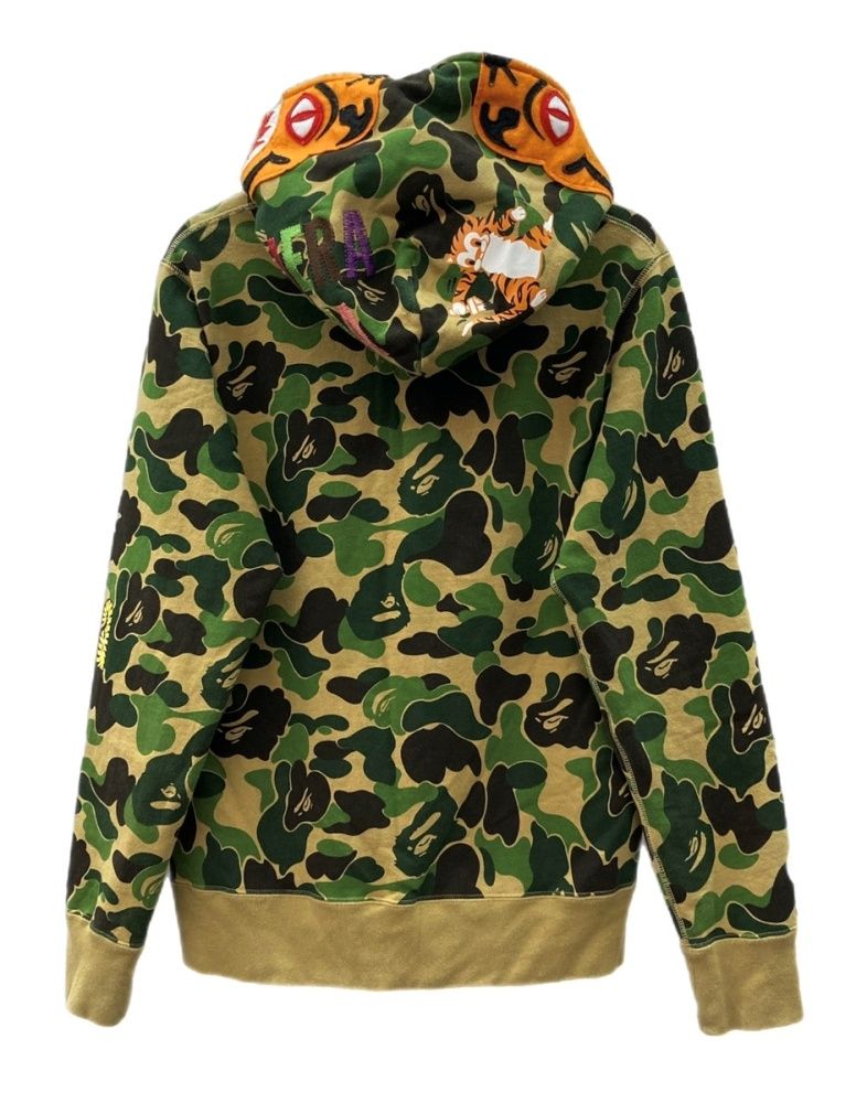 『アベイシングエイプ』 (F) パステルカモフラパーカー ダブルジップ フーディ A BATHING APE ダブルジップパーカー オリジナルカモフラ 迷彩柄