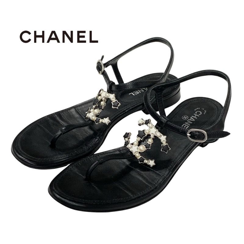 シャネル CHANEL サンダル 靴 シューズ レザー ブラック 黒 シャネル CHANEL サンダル 靴 シューズ レザー ブラック 黒