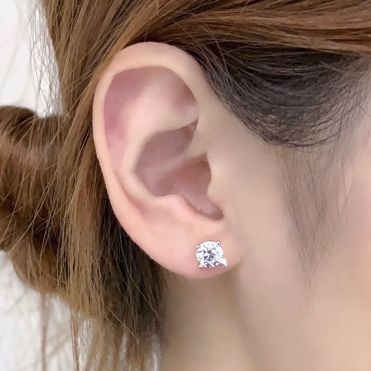 ダイヤピアス／ダイヤモンドピアス／K14／ホワイトゴールド 