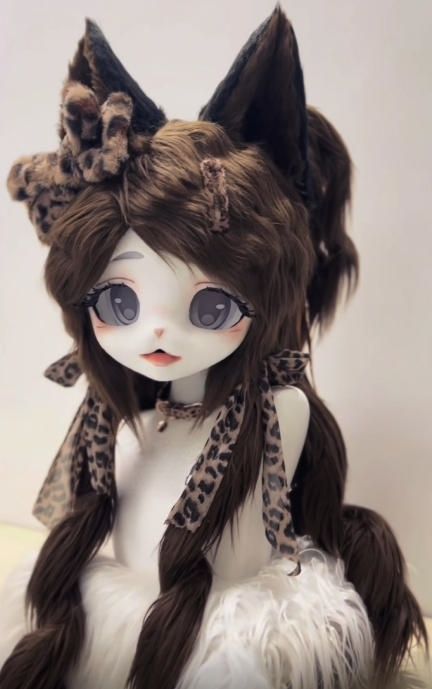 着ぐるみヘッド kigurumi NO 228 豹 茶色 ファースーツ 全頭ヘッド ケモノ マスク ぬいぐるみ コスプレ コスチューム 一点物