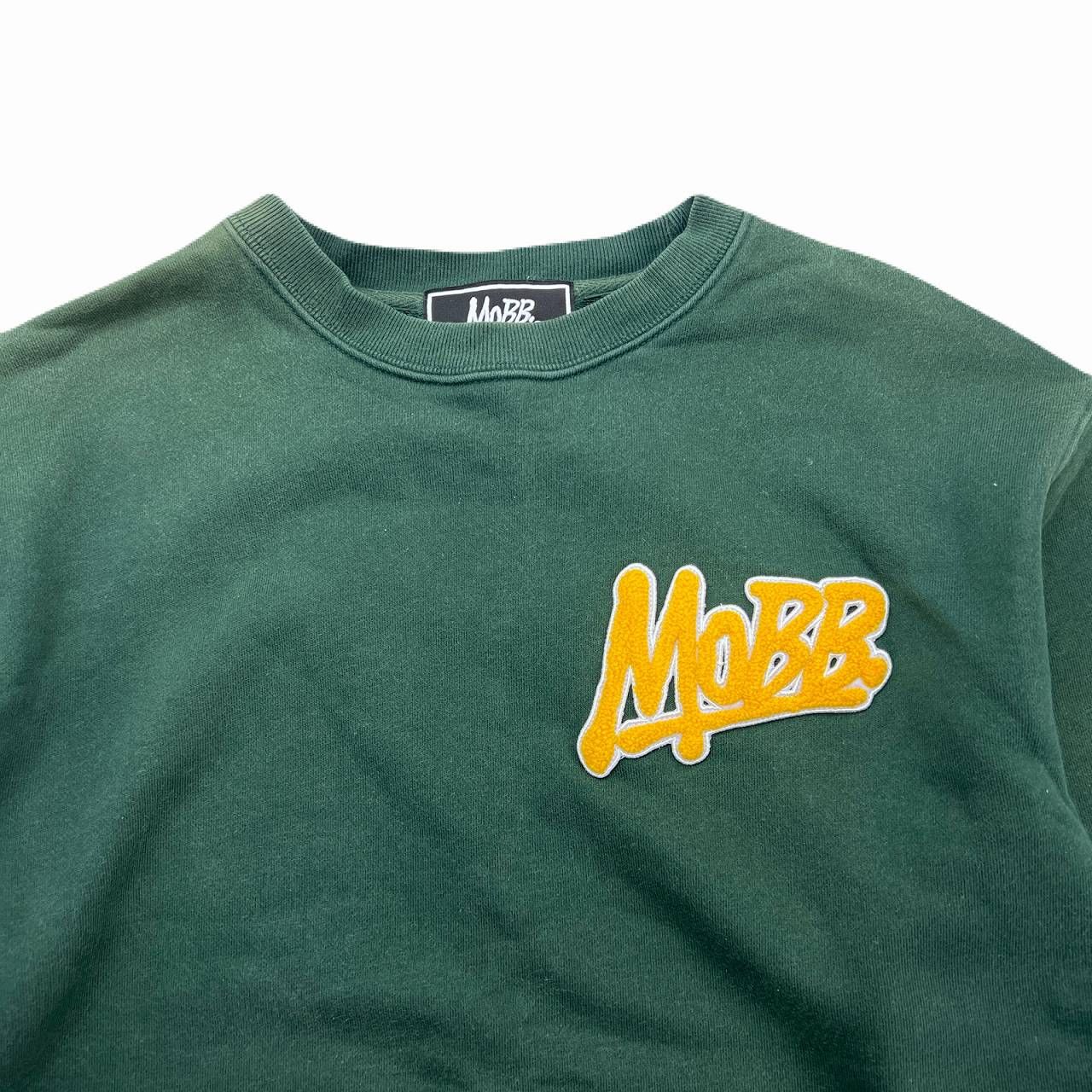 MOBB スウェット メンズ S相当 グリーン 緑トレーナー 胸ロゴ ゆったり 