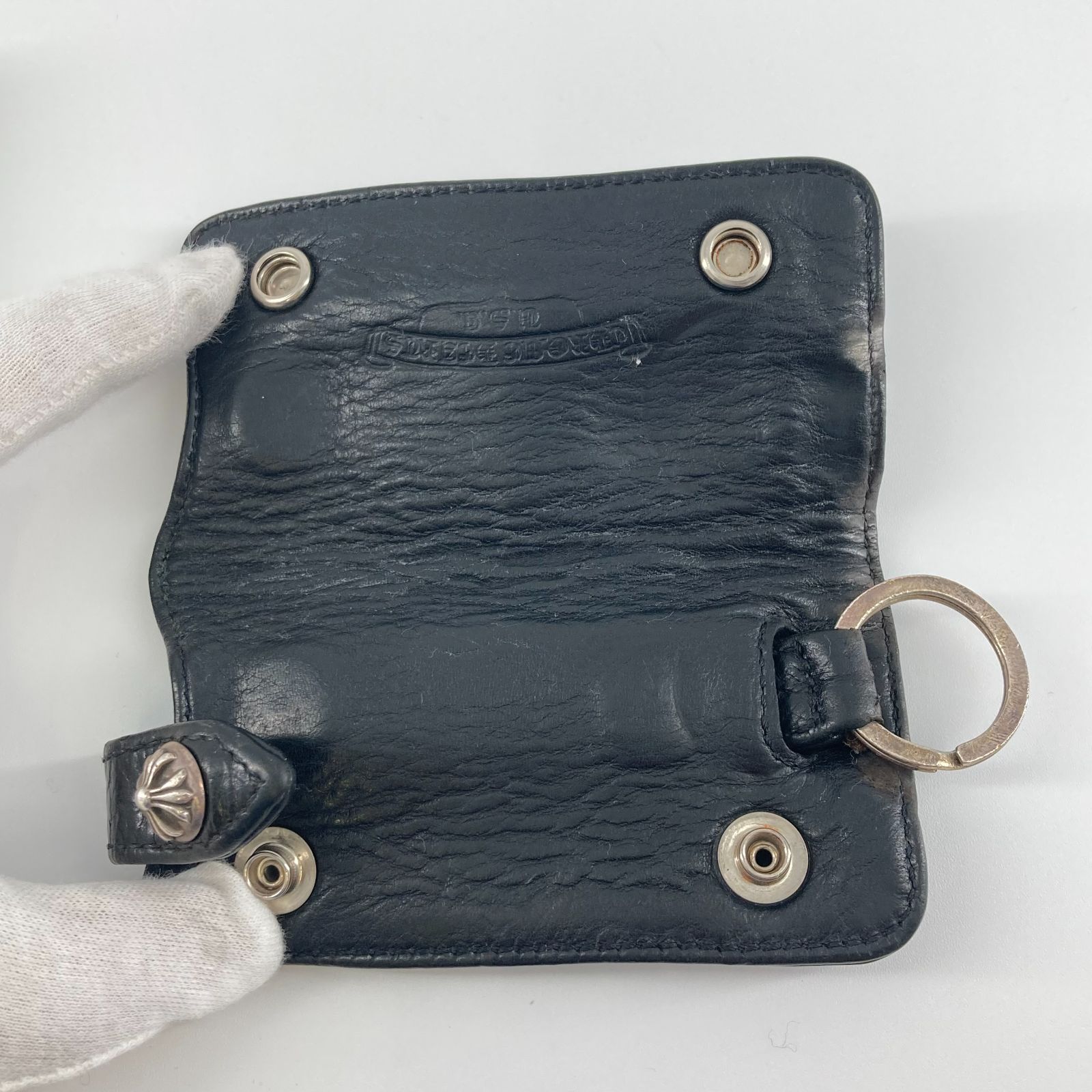 CHROME HEARTS (クロムハーツ) クロスボタン レザー キーケース
