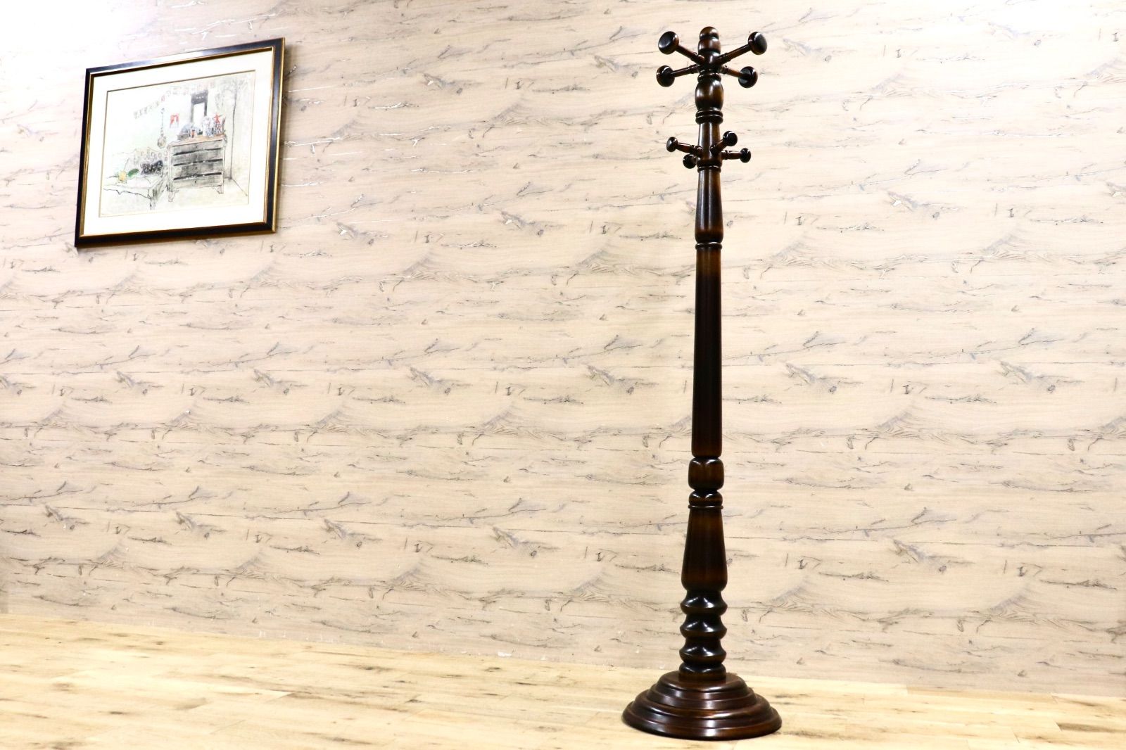 ポールハンガー　アンティーク調　レトロ　コート掛け　帽子掛け　木製 大特価】ポールハンガー ハンガーポール コートハンガー 木製 おしゃれ