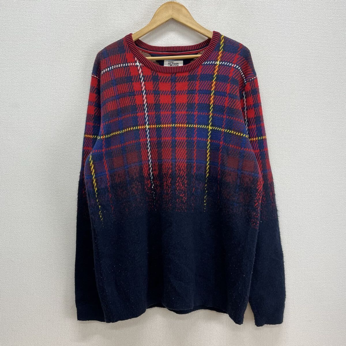 TOMMY HILFIGER DENIM トミーヒルフィガー モヘア混 チェック 