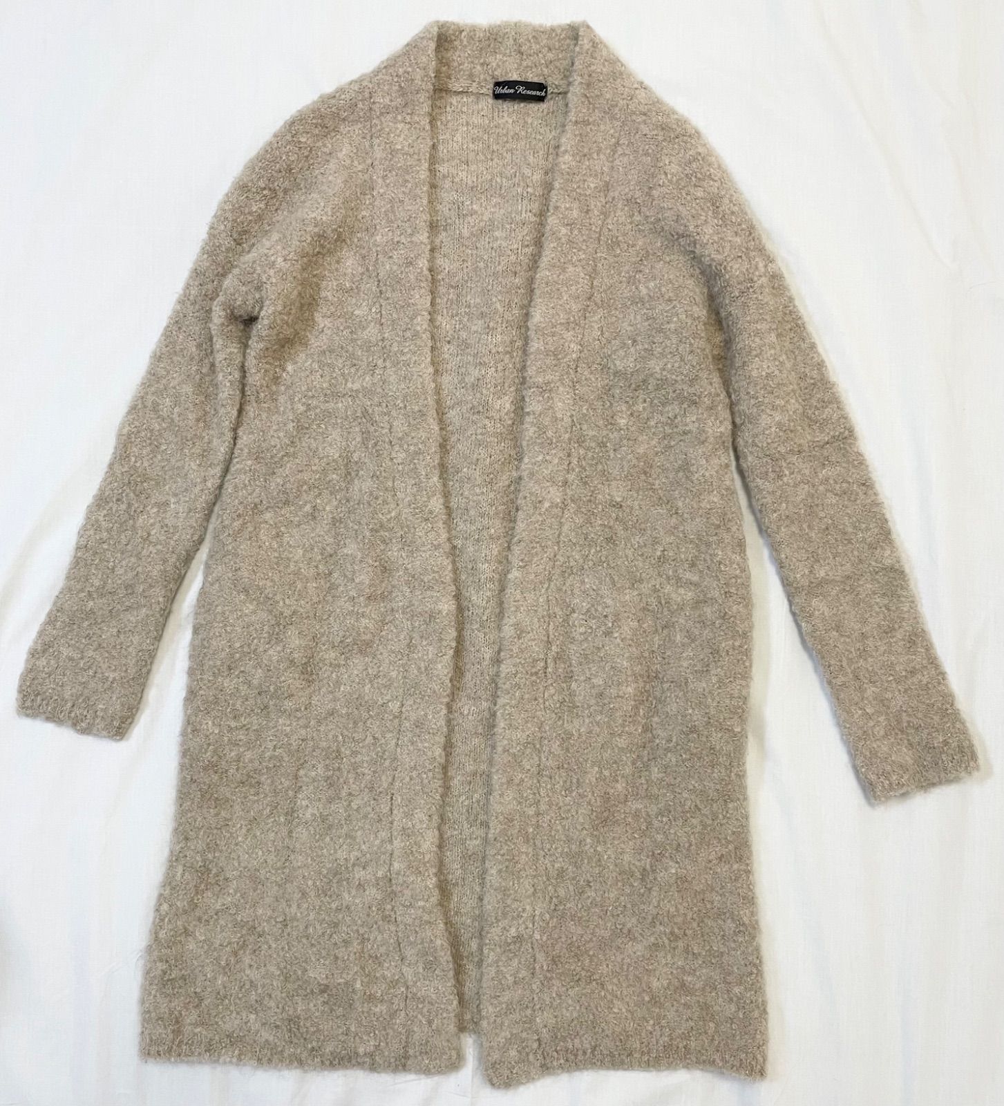 URBAN RESEARCH アルパカ85% ロング カーディガン ベージュ F