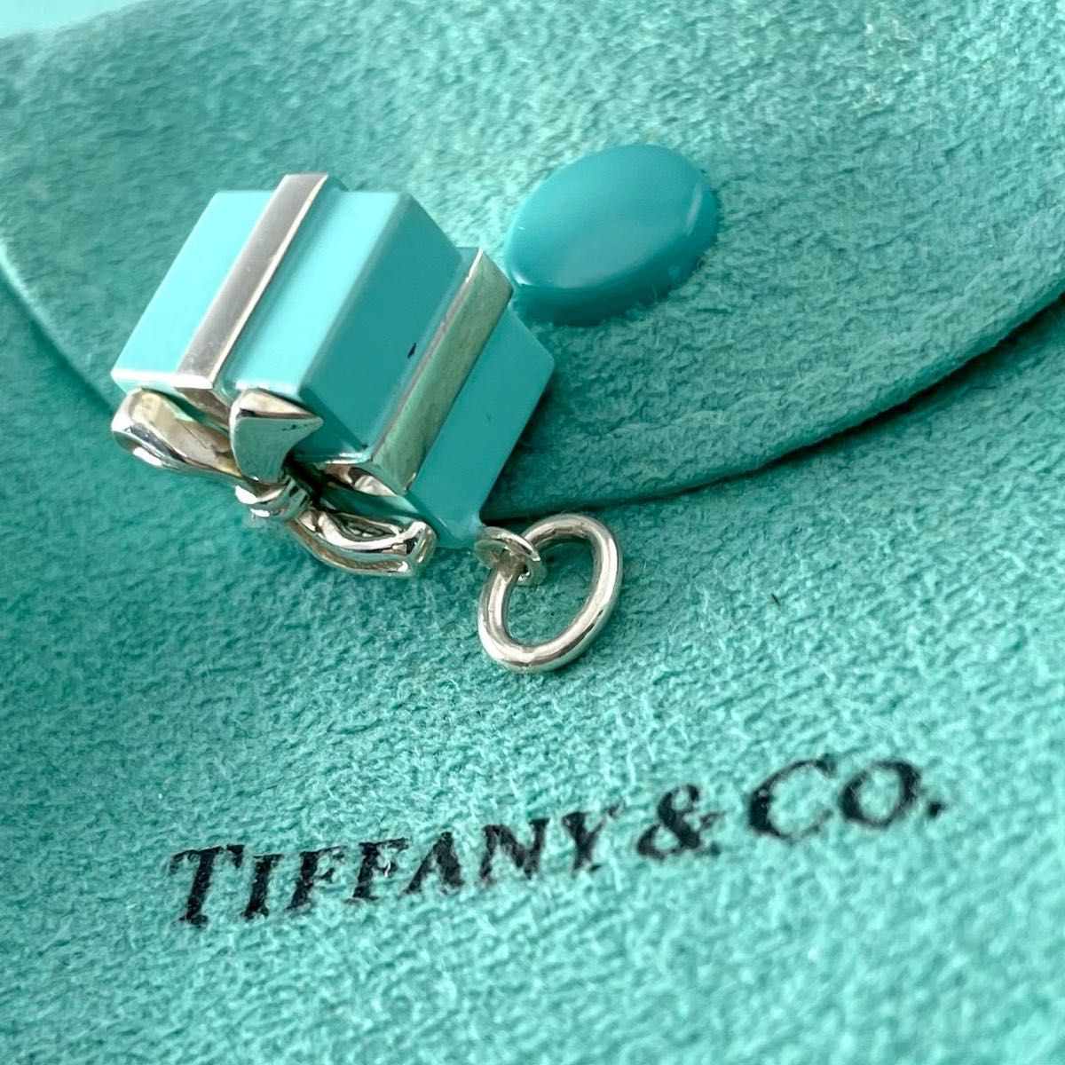 ティファニー プレゼント ボックス ブルー エナメル ペンダント YK7fe