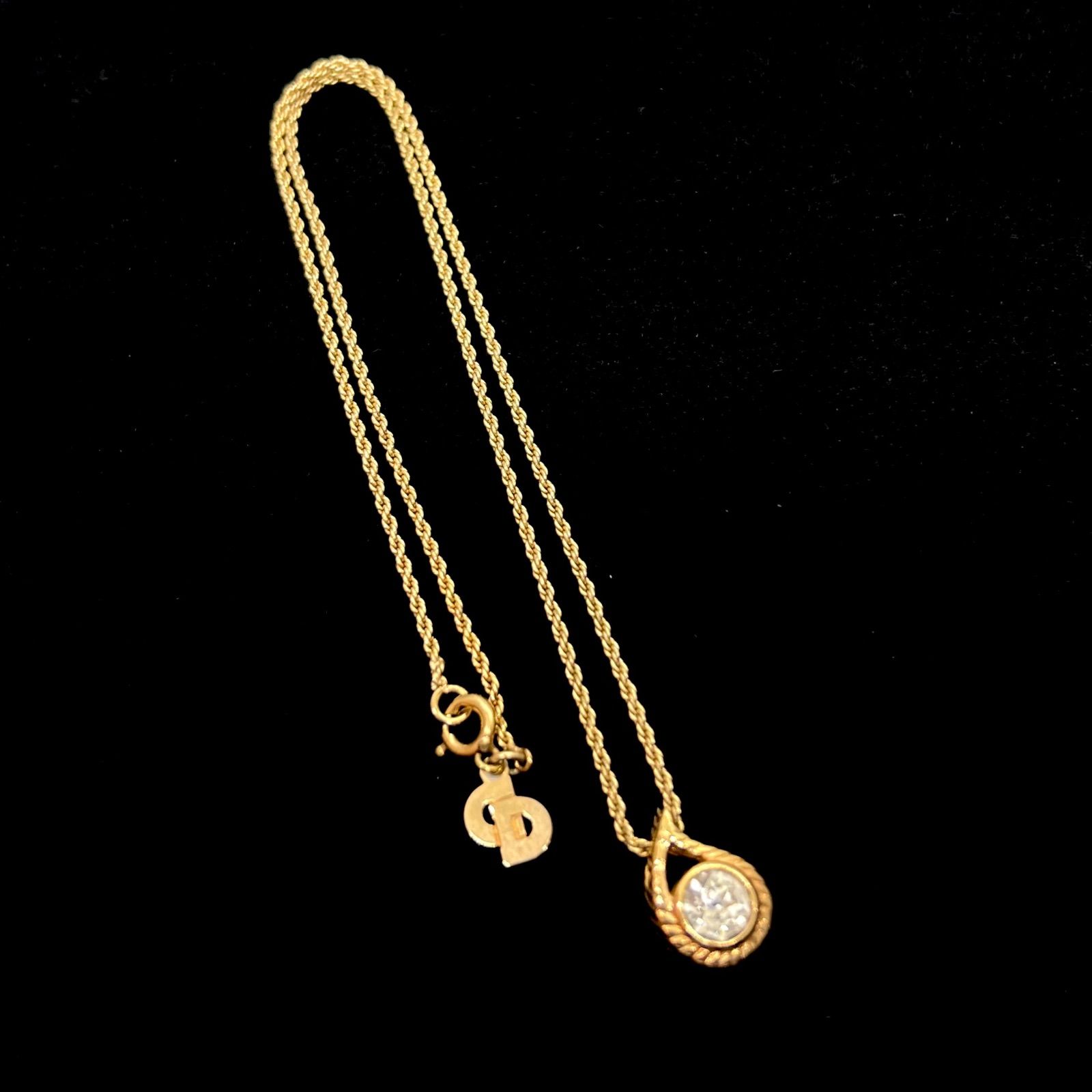 美品☆ Christian Dior クリスチャンディオール ネックレス ドロップ 