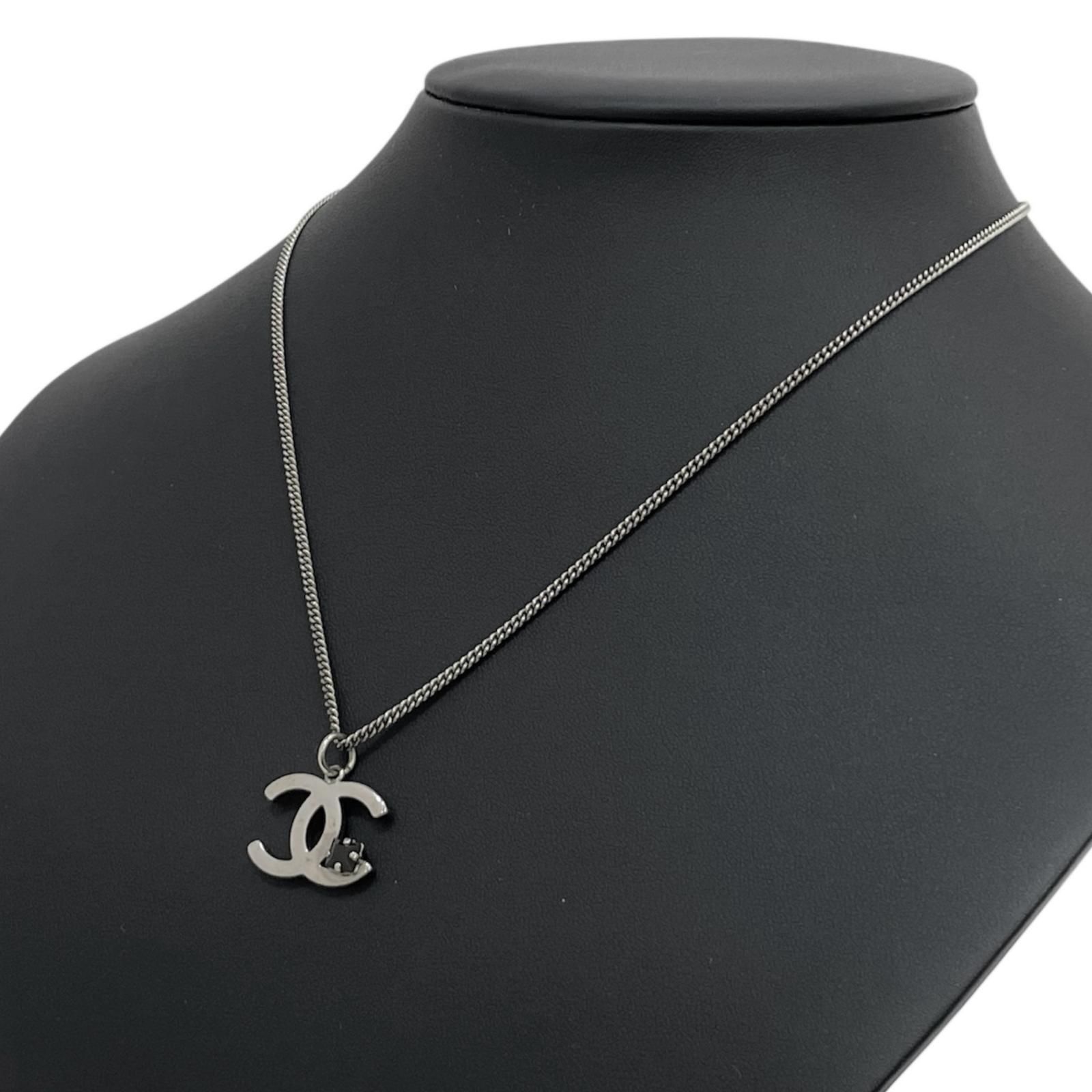 CHANEL シャネル　ココマーク　オニキス シルバー ネックレス ペンダント 中古】CHANEL | シャネル ココマーク オニキス ペンダント ネックレス