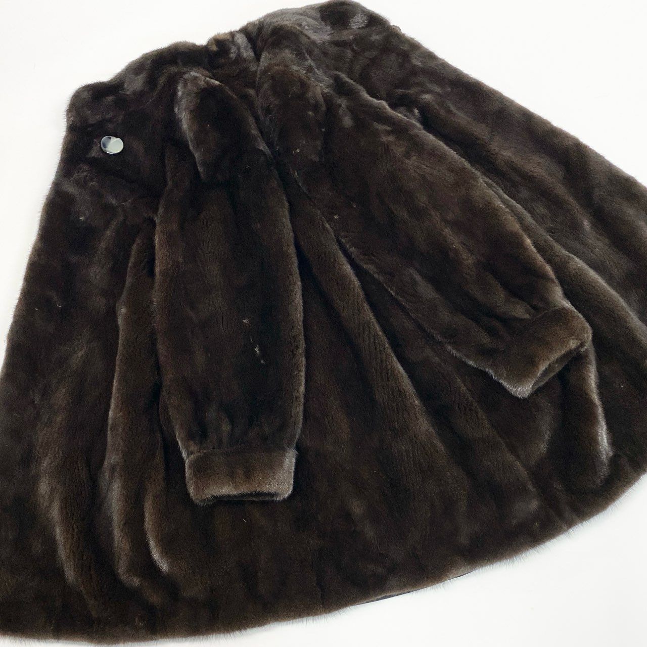 Mifurelle BLACKGLAMA 毛皮ロングコート ミンク ブラック 48a22 BLACKGLAMA ブラックグラマ マホガニーミンク ロングコート