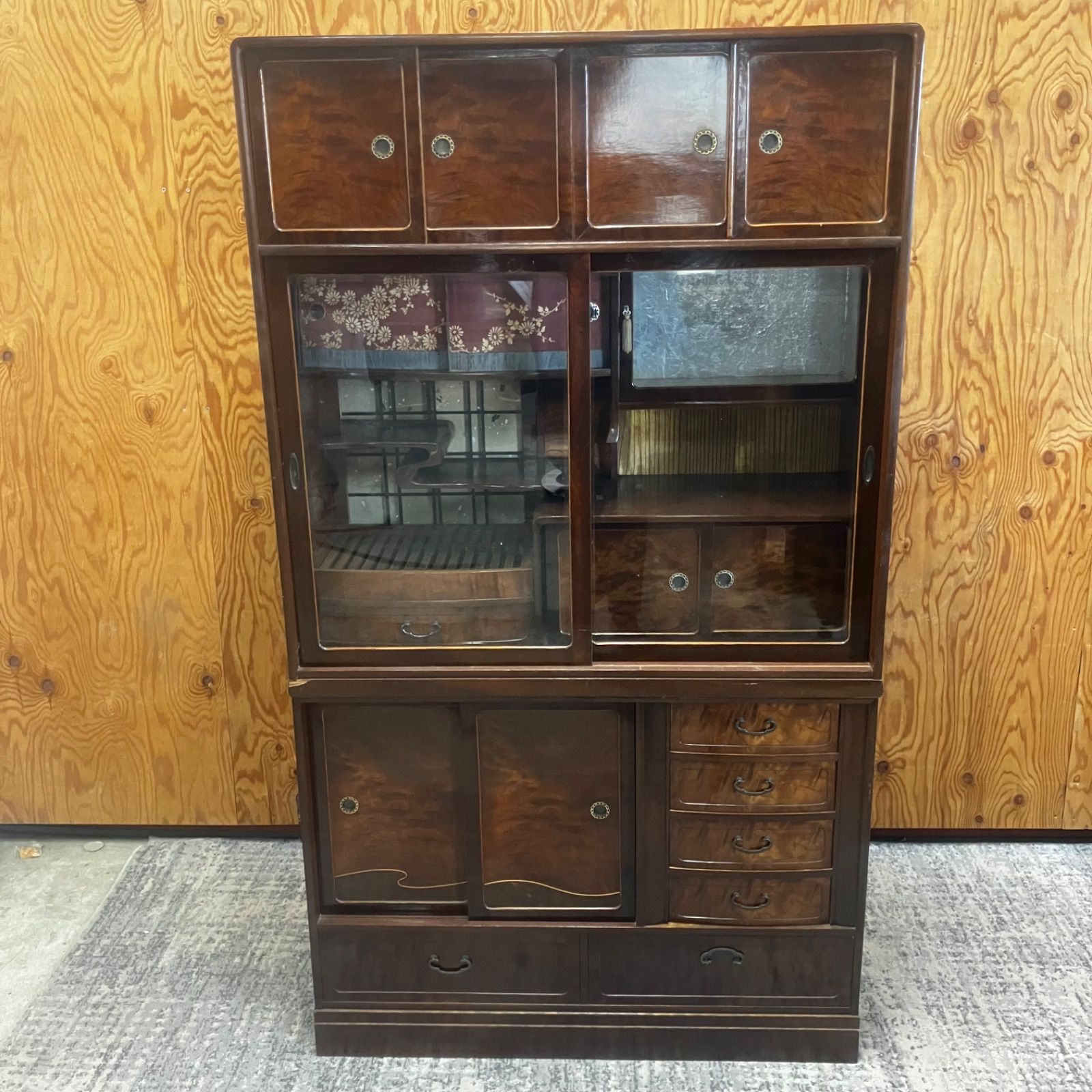 M【値下げ交渉可能】和ダンス 昭和レトロ 中型茶タンス 古家具 古民家