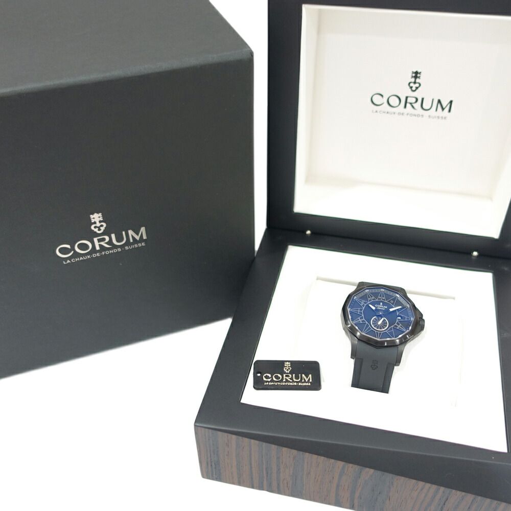  栄 コルム アドミラル レジェンド42 A395 03818 ブラック ステンレス ブラックPVD 自動巻き 腕時計 メンズ 春コーデ 自動巻き時計 腕時計(アナログ)