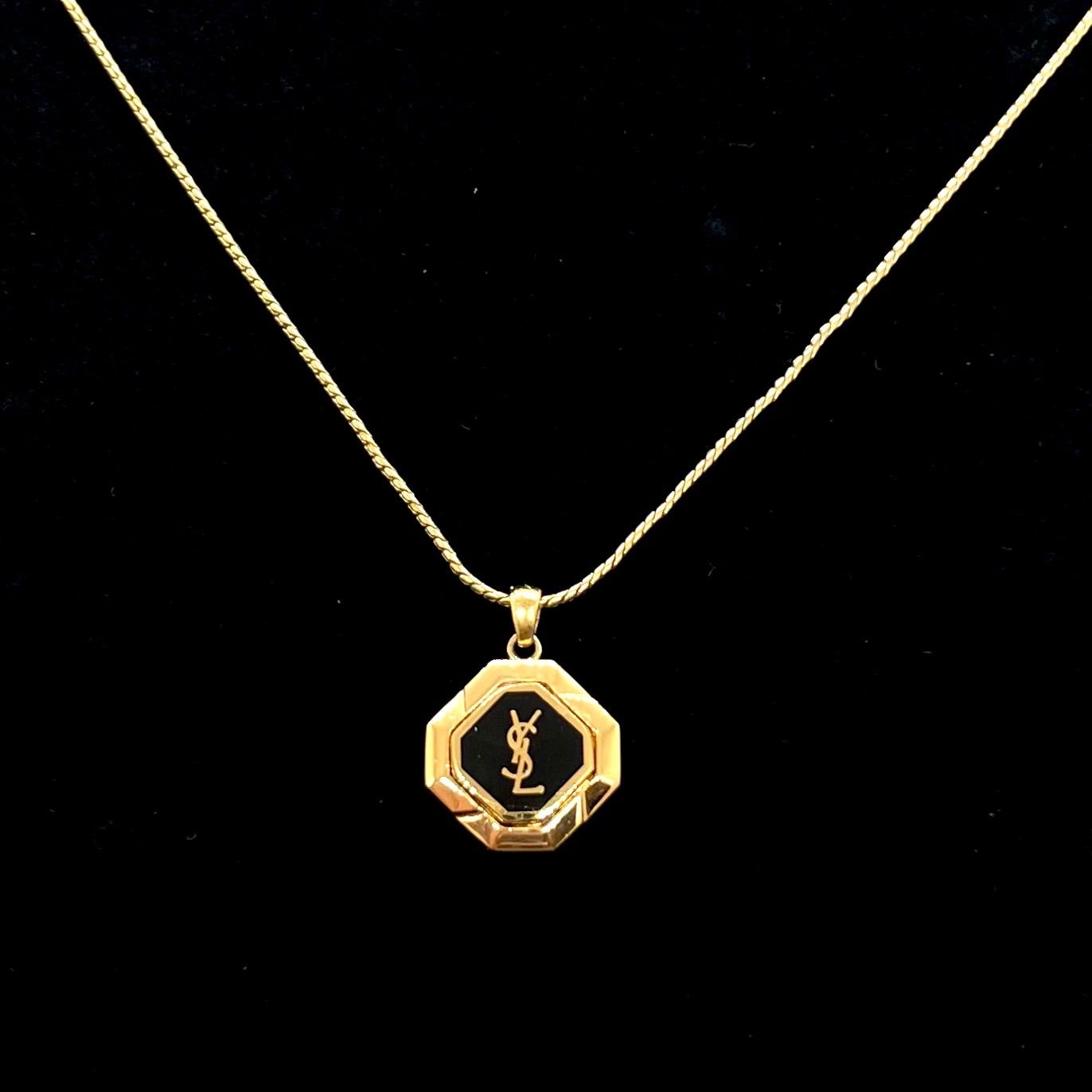 【美品】　Yves Saint Laurent ネックレス ゴールド ブラック 美品☆Yves Saint Laurent イヴサンローラン ネックレス YSL ゴールド