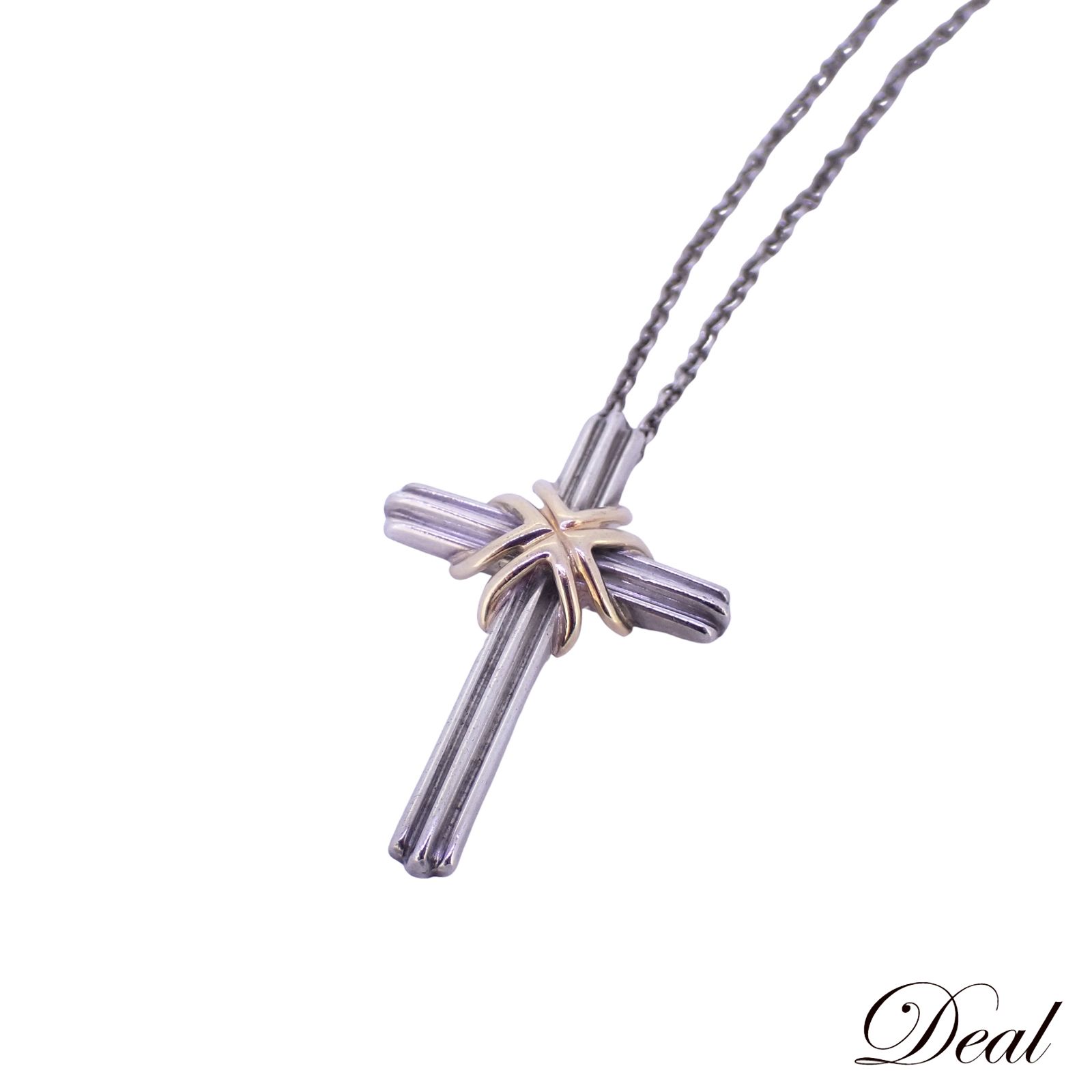 ティファニー シグネチャー クロス Sv925 K18YG ヴィンテージ