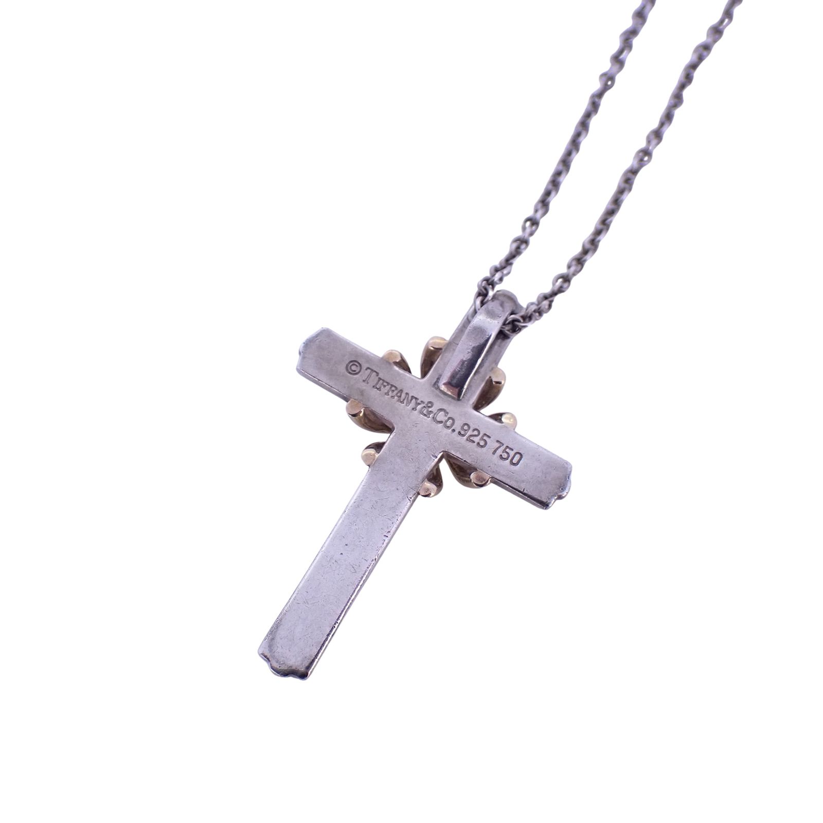 TIFFANY ティファニー シグネチャー クロスネックレス SV925 K18 TIFFANY&Co.（ティファニー） TIFFANY シグネチャークロス ネックレス