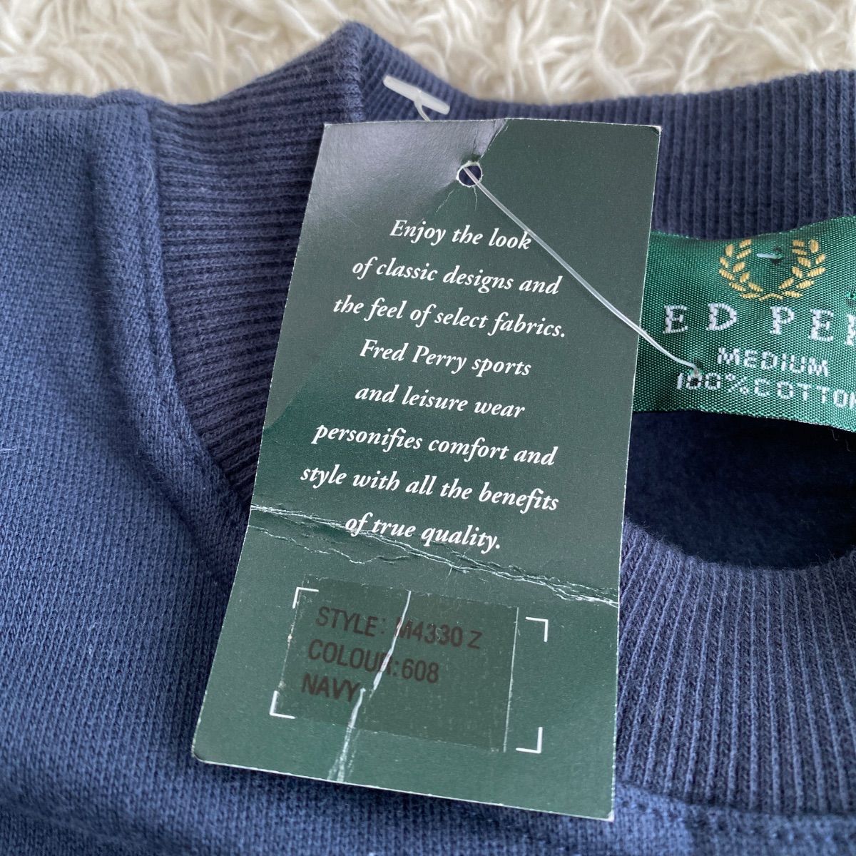 デッドストック！90s FRED PERRY フレッドペリー スウェット ネイビー 